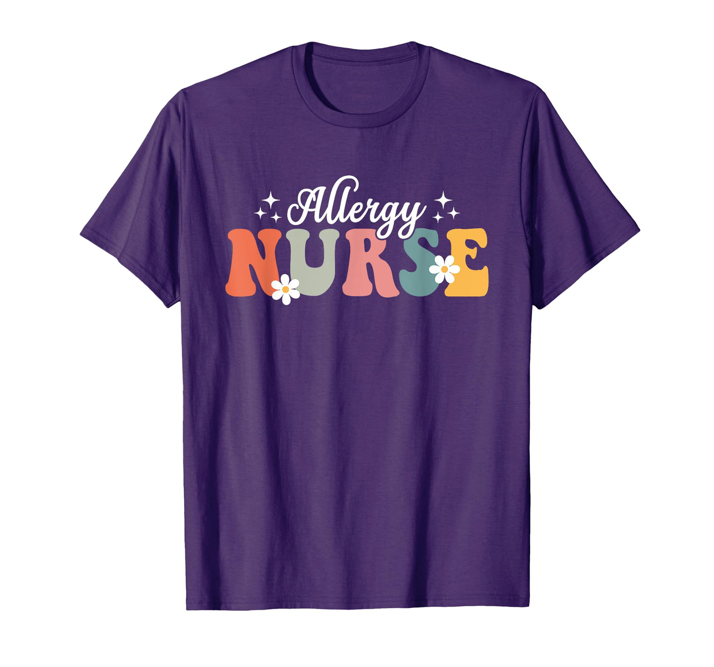Retro Groovy Nurse Allergy Nurse Funny Nursing For Women Men T-Shirt