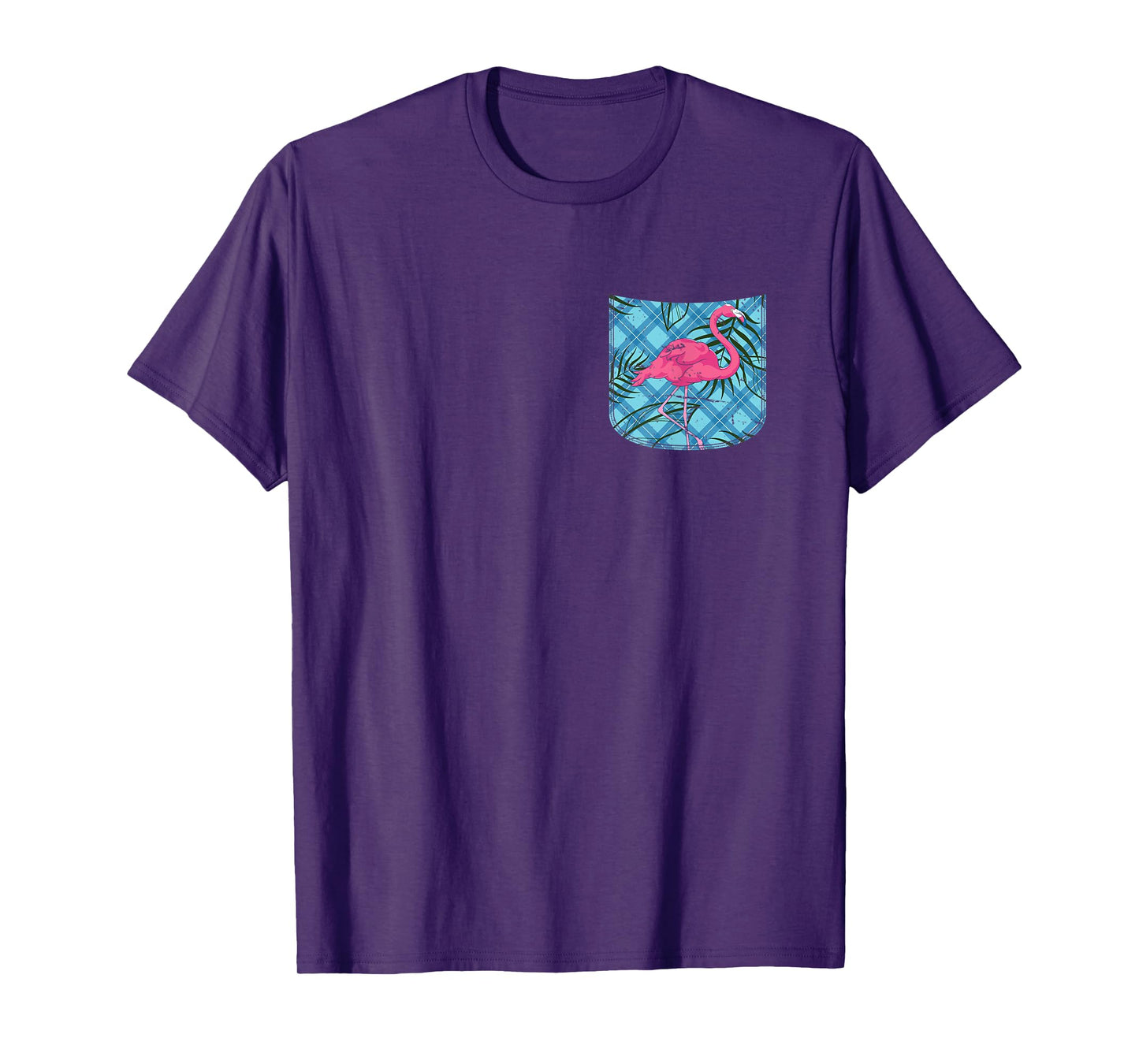 Summer Exotic Bird Lover Pink Flamingo Pocket Tropical T-Shirt