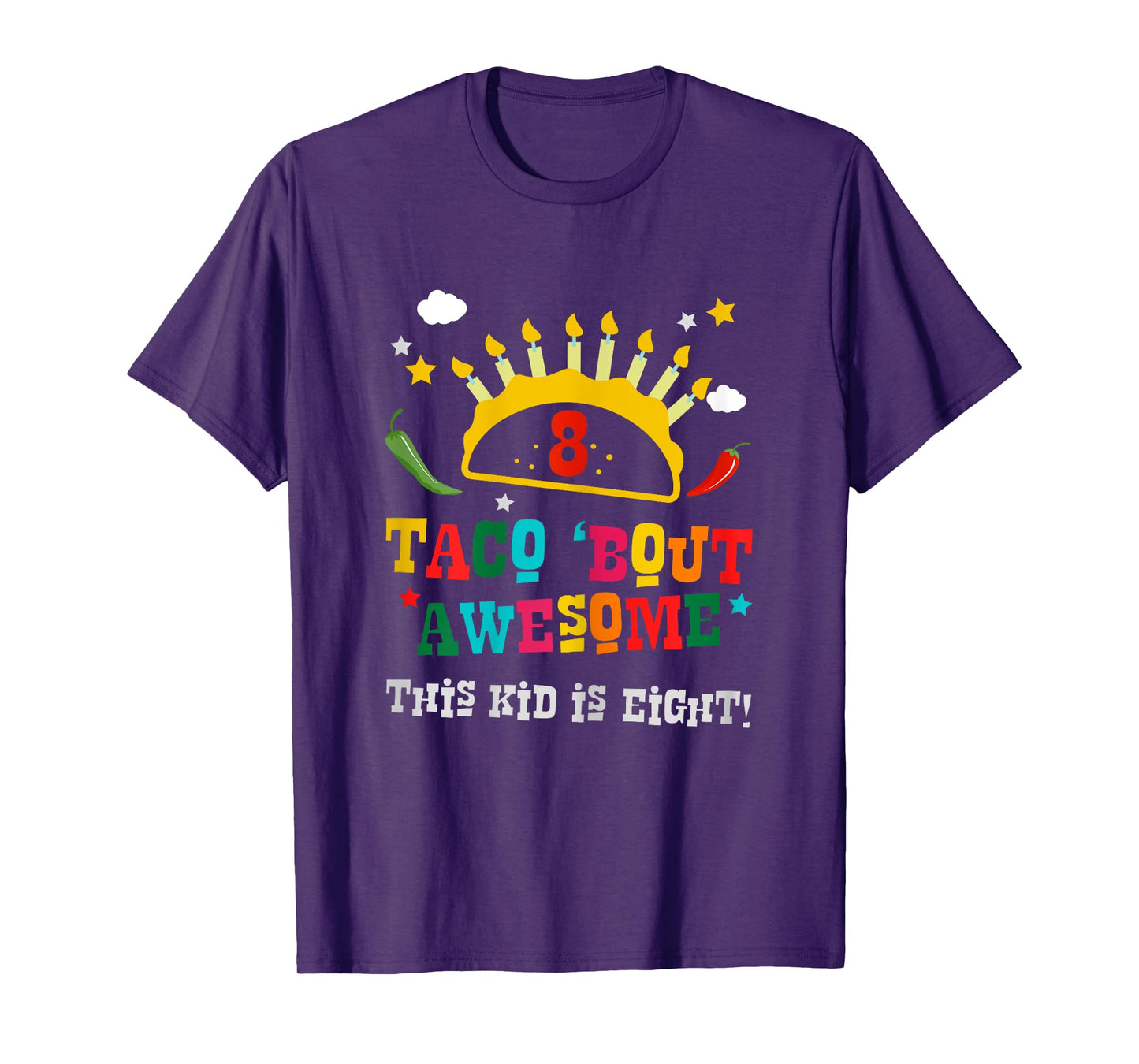 8th Birthday Taco Bout Awesome Gift Boys Age Eight Party Tee T-Shirt