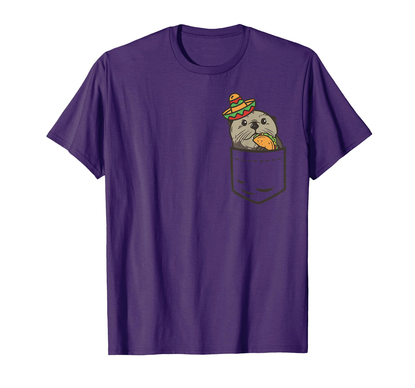 Cute Pocket Otter Cinco De Mayo Shirt Mexican Animal Taco T-Shirt