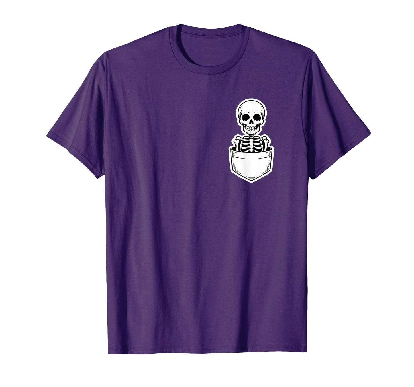 Creepy Skeleton in Pocket Gothic Halloween Design T-Shirt