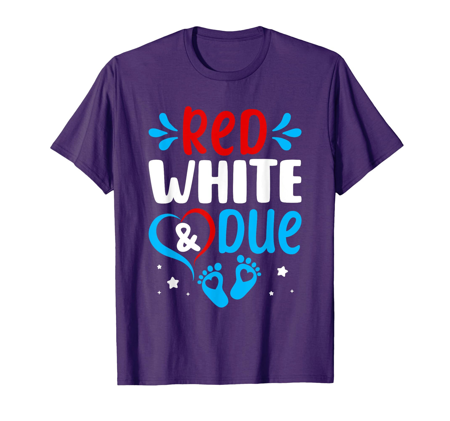 Red White Baby Due Shower 4th Of July Pregnancy Announcement T-Shirt