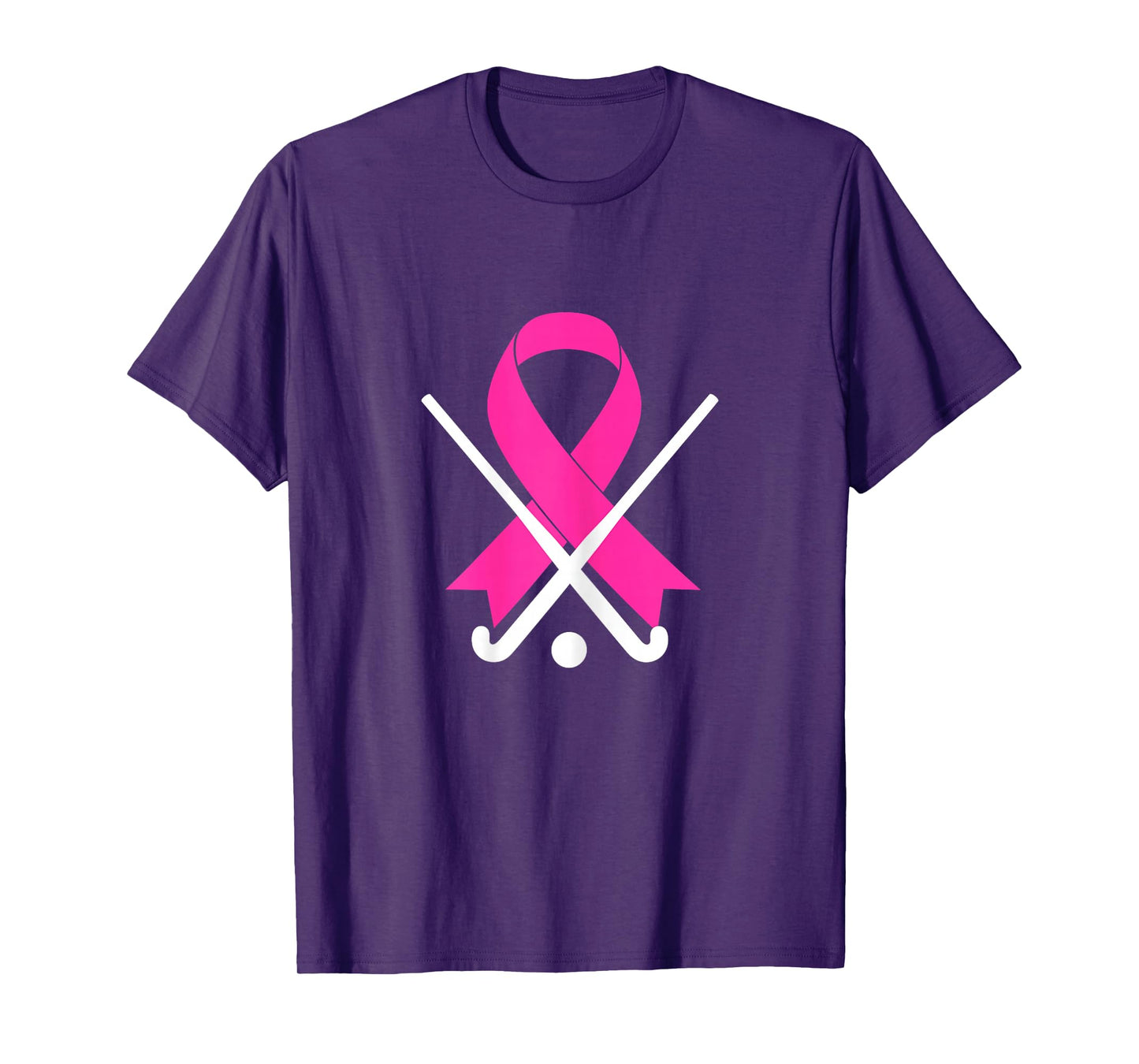 Field Hockey for Girls Breast Cancer Awareness Pink Ribbon T-Shirt
