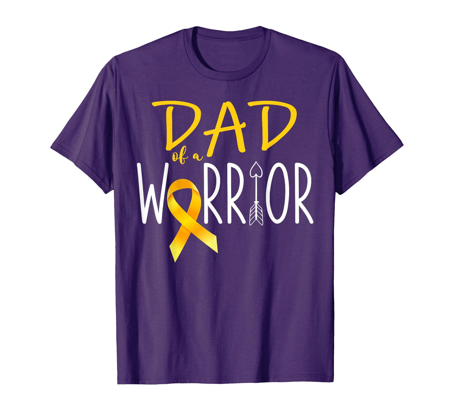 Childhood Cancer Awareness Month Dad of Warrior Gold Ribbon T-Shirt