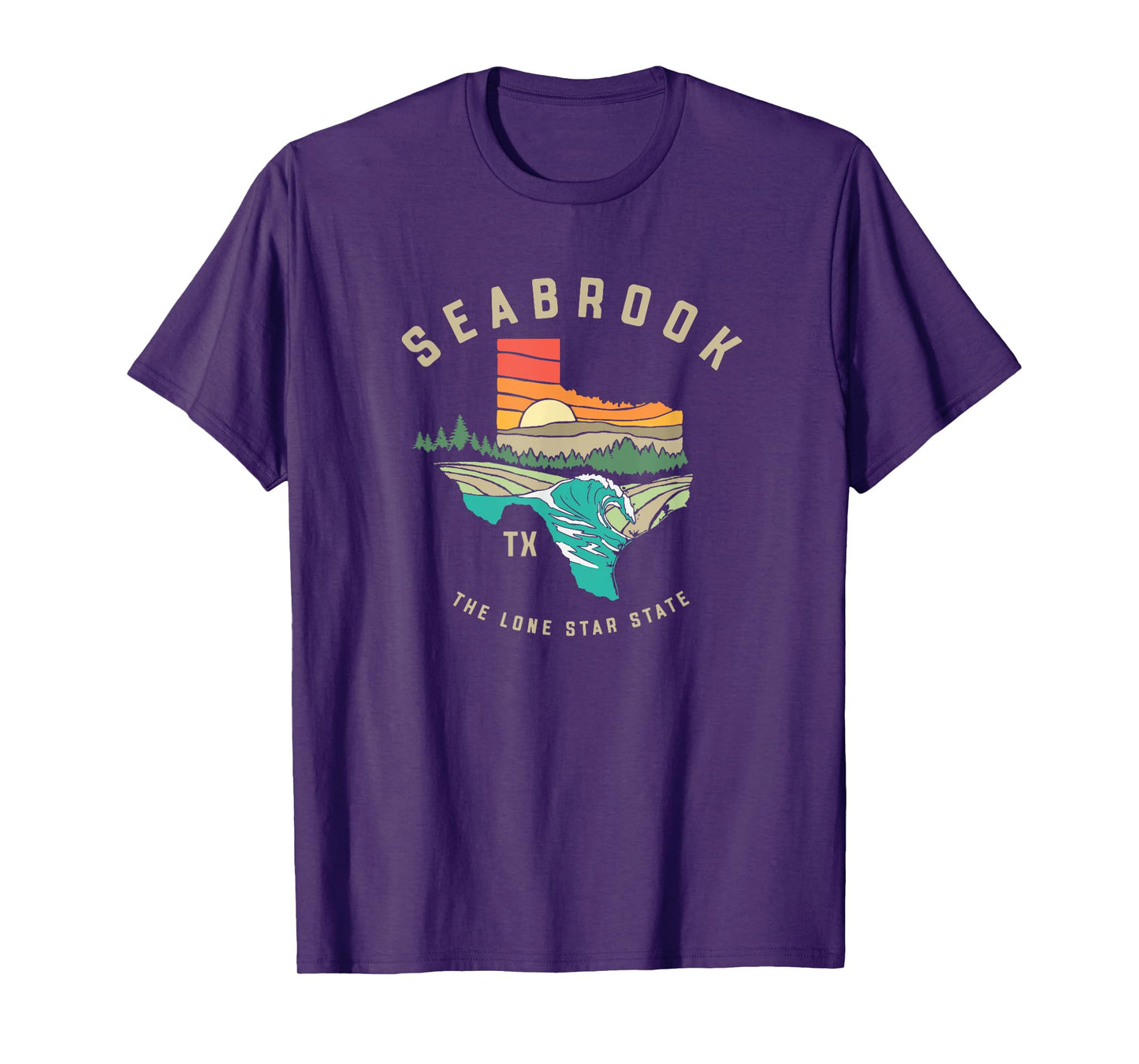 Seabrook Texas Outdoors Vintage Nature Illustration T-Shirt