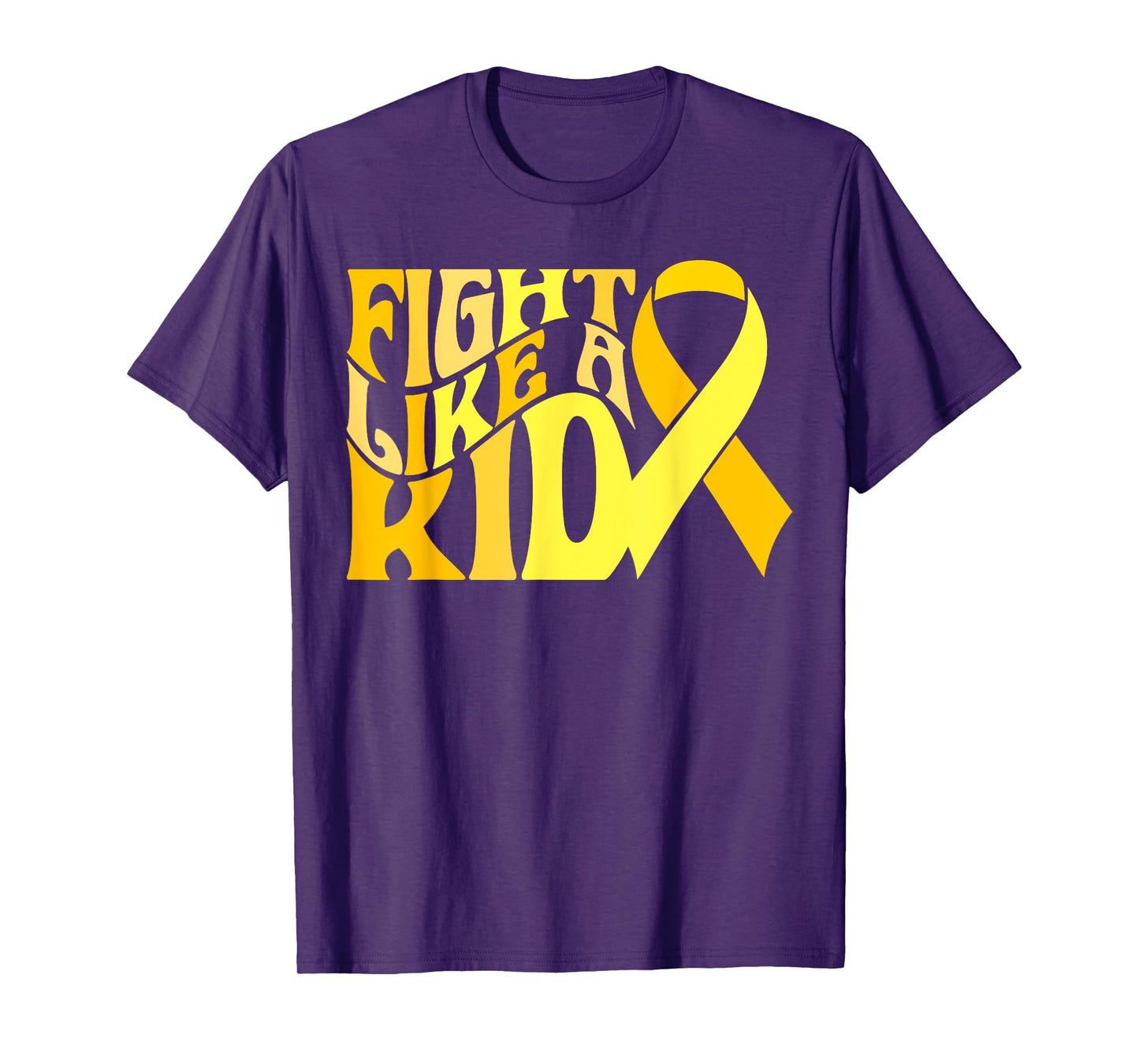 Fight Like Kid Golden Ribbon Childhood Cancer Awareness 2024 T-Shirt