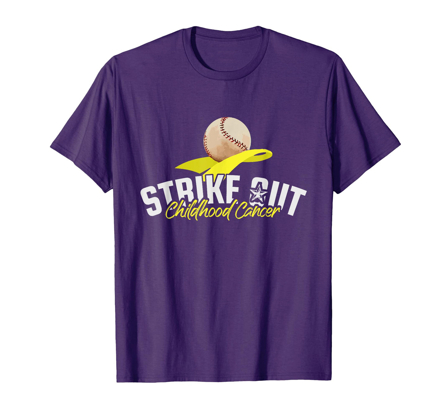 Strike Out Childhood Cancer Awareness Gold Ribbon Gift T-Shirt