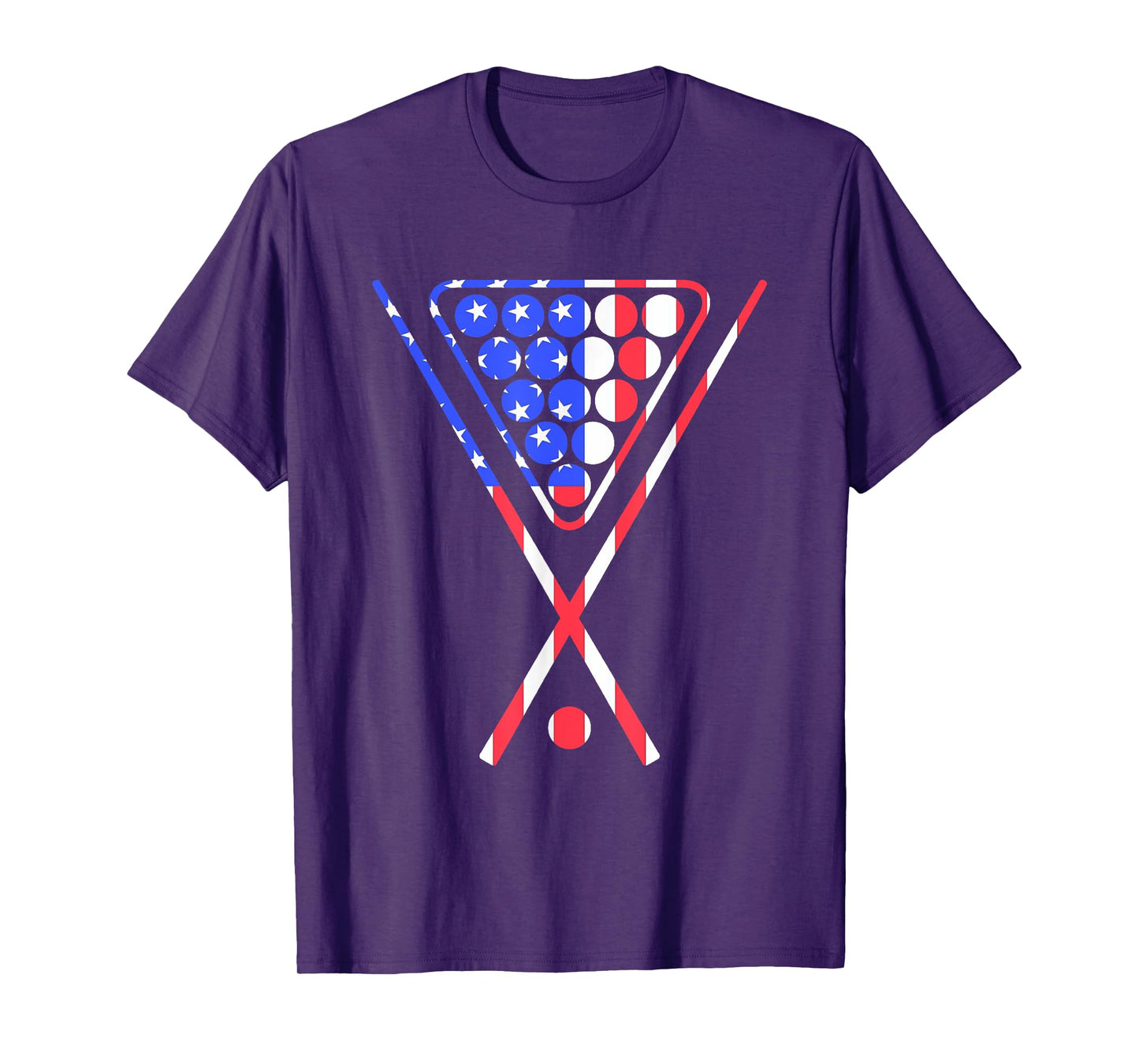 American Flag Billiards Pool Cue and Rack Design GIft T-Shirt