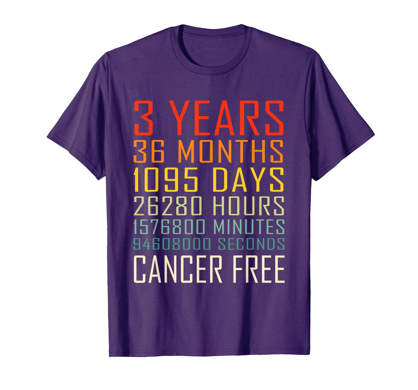 Vintage Cancer Awareness Vintage 3 Years Cancer Free T-Shirt