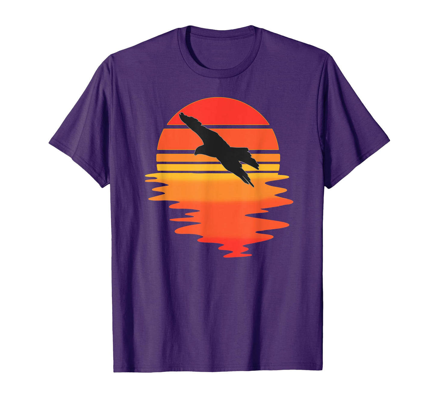Retro Eagle - Cool Water Sunset large Bird Lovers T-Shirt