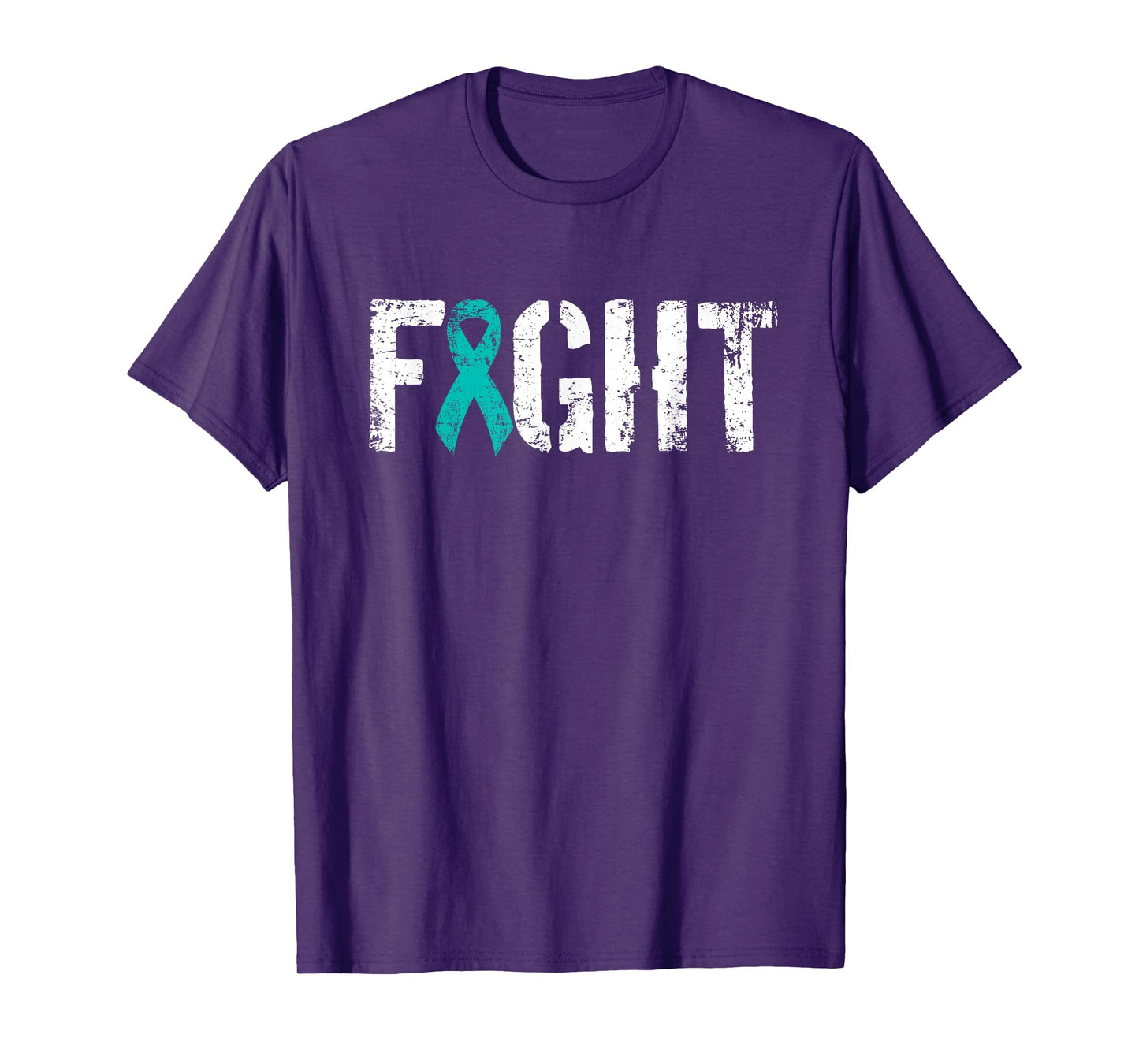 Fight Ovarian Cancer - Military Style Awareness Ribbon T-Shirt
