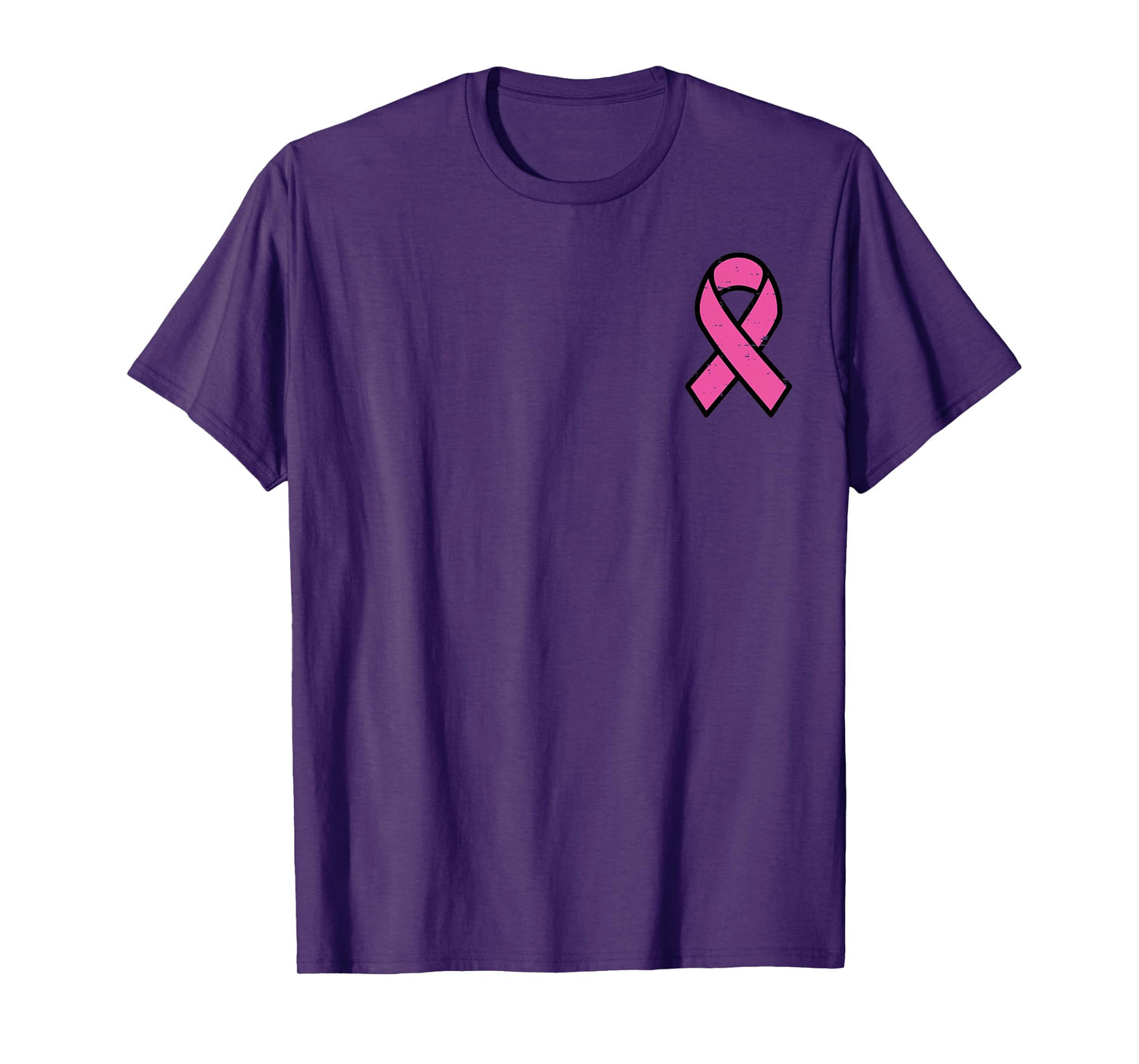 Breast Cancer Pink Ribbon Pocket Awareness Women Men Kids T-Shirt
