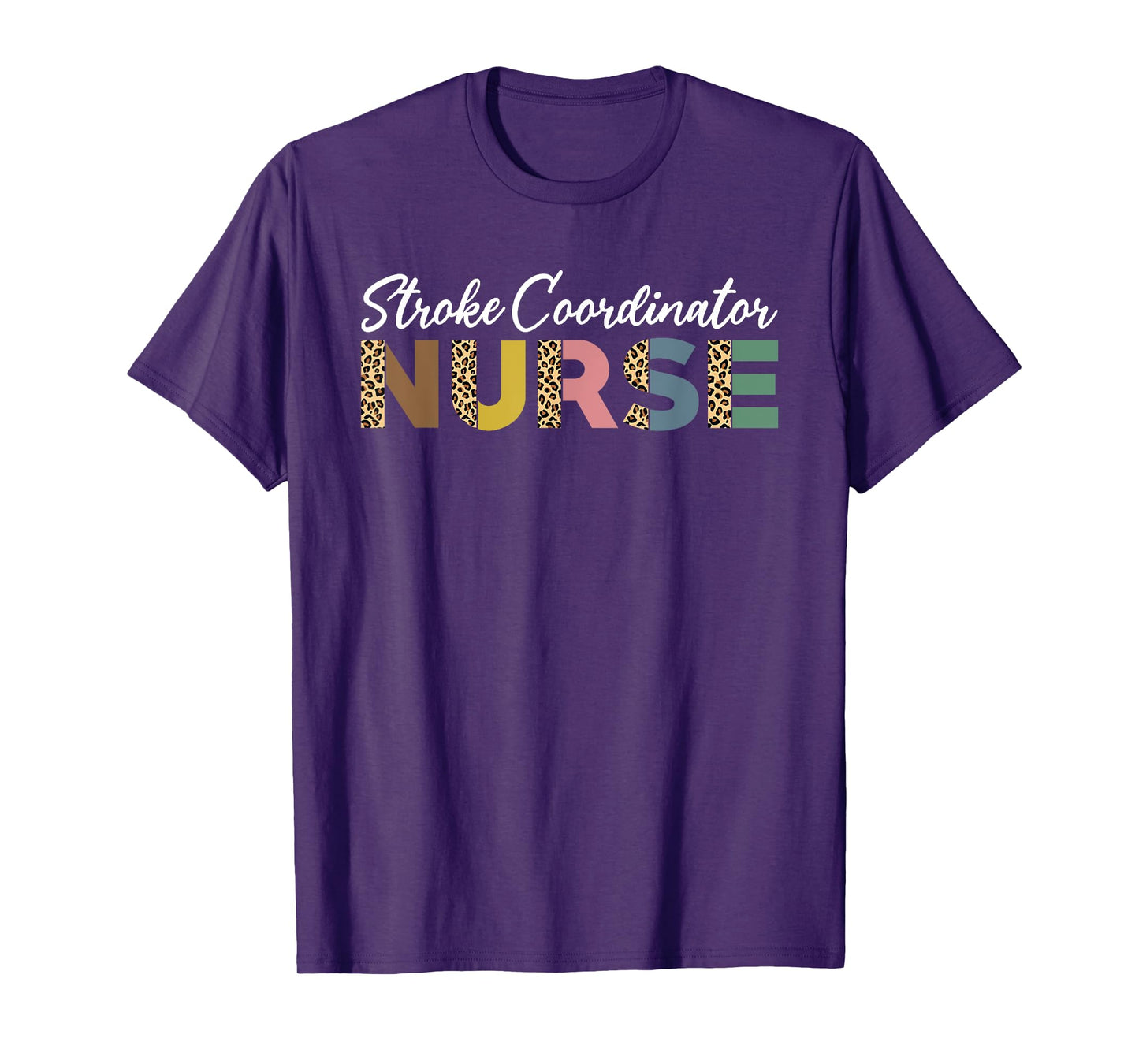 Stroke Coordinator Nurse Leopard Pattern Stroke Care T-Shirt