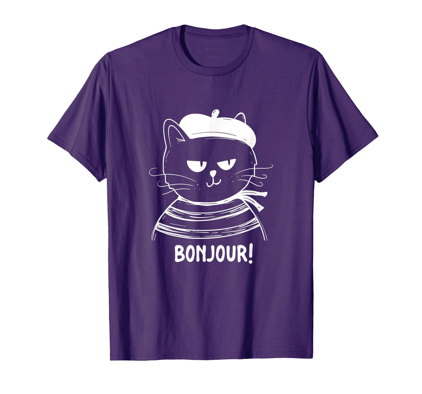 Bonjour - French Cat France Lover Francophile T-Shirt