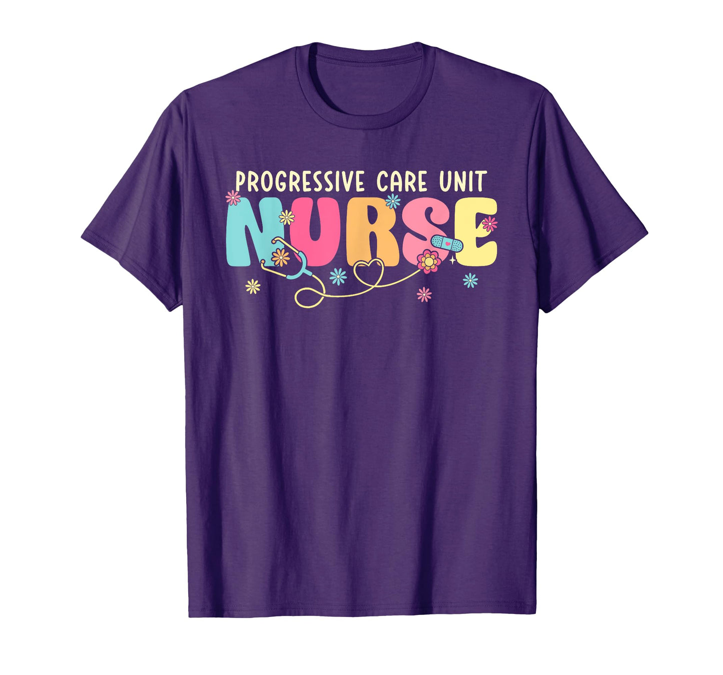 Progressive Care Unit Groovy PCU Nurse Emergency Room Nurse T-Shirt