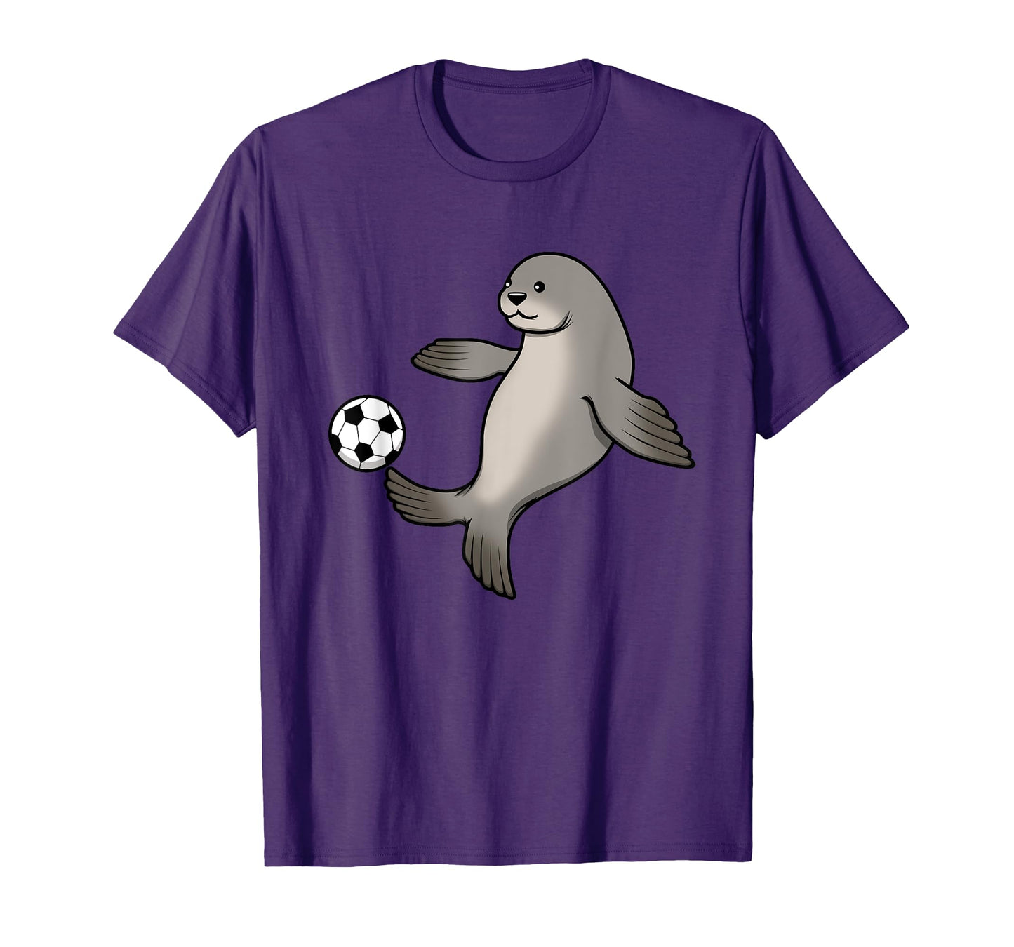 Cute Seal Playing Soccer Hobby Ball Sports T-Shirt