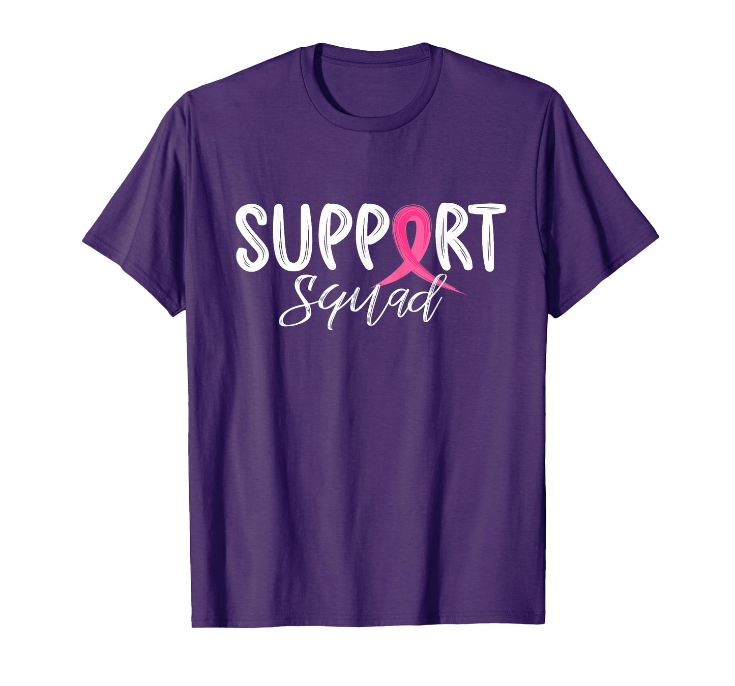 Ribbon Pink Warrior Breast Cancer Awareness Support Squad T-Shirt