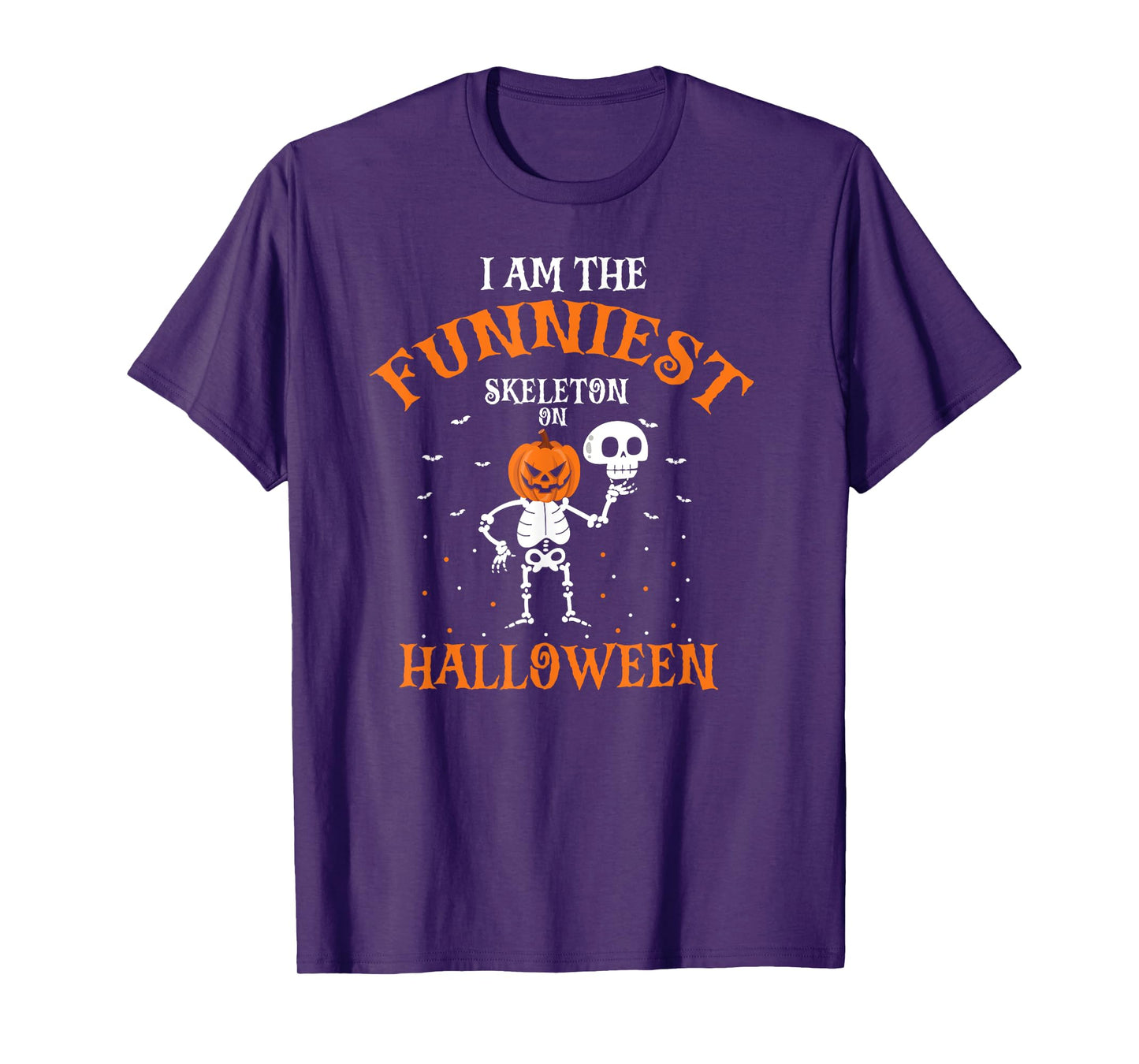 Funniest Skeleton Pumpkin Head Halloween Humor Scene T-Shirt
