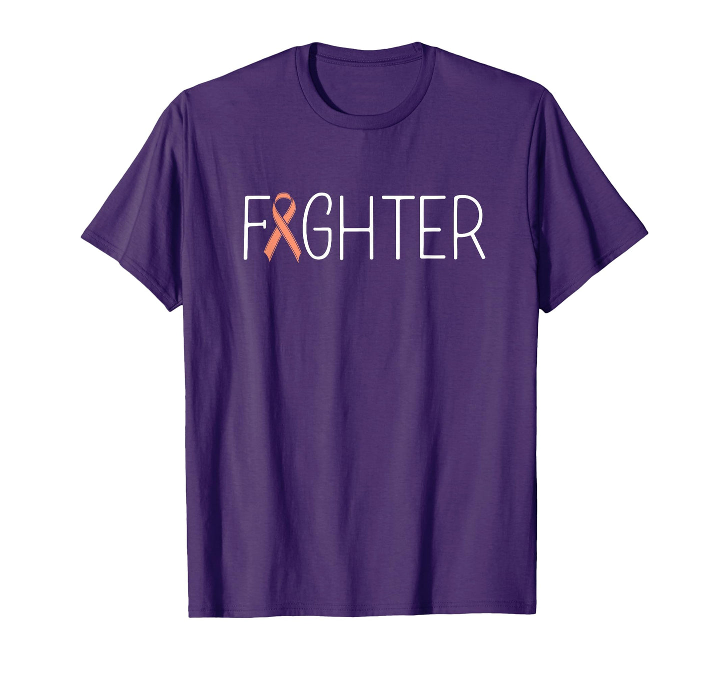 Endometrial Cancer Fighter Peach Uterine Cancer Awareness T-Shirt