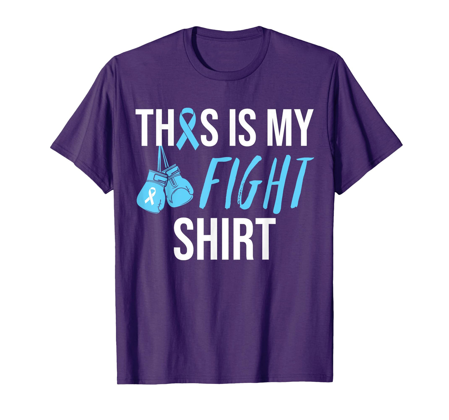 Fight Prostate Cancer Awareness Light Blue Ribbon Survivor T-Shirt