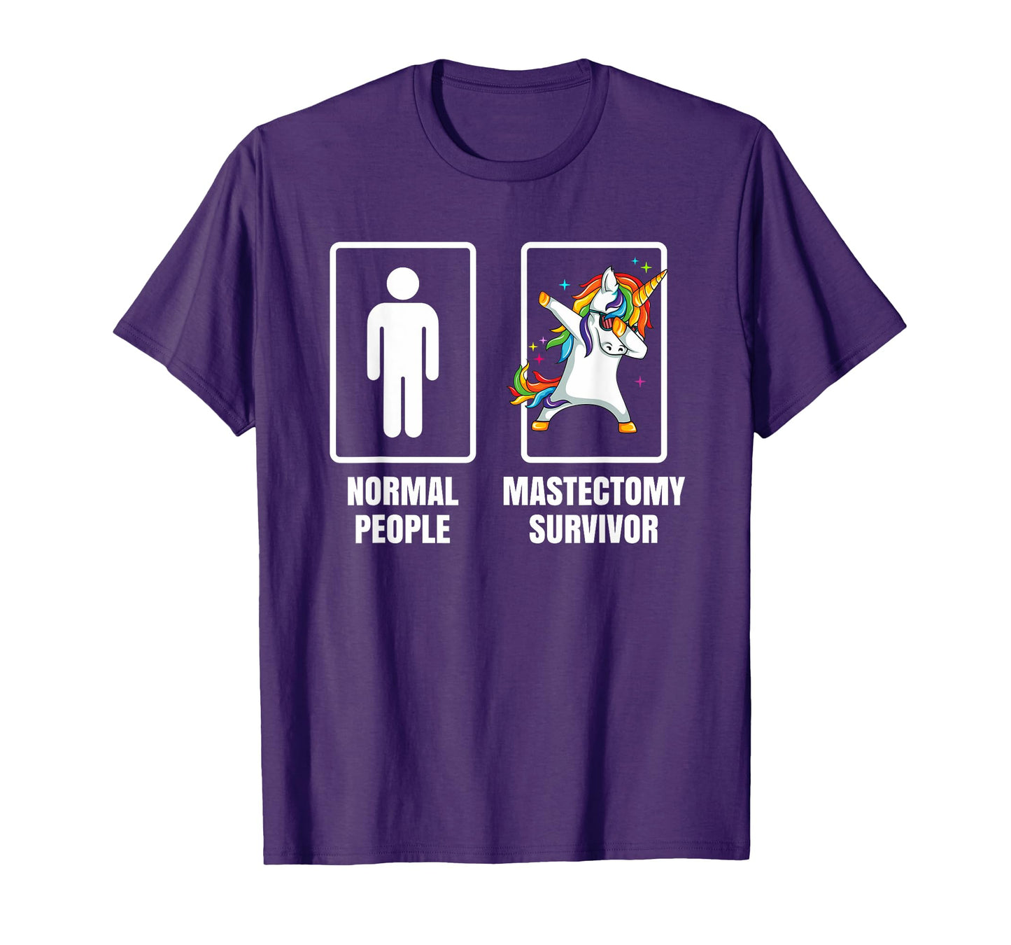 Dabbing Unicorn Mastectomy Surgery Survivor Recovery Gift T-Shirt