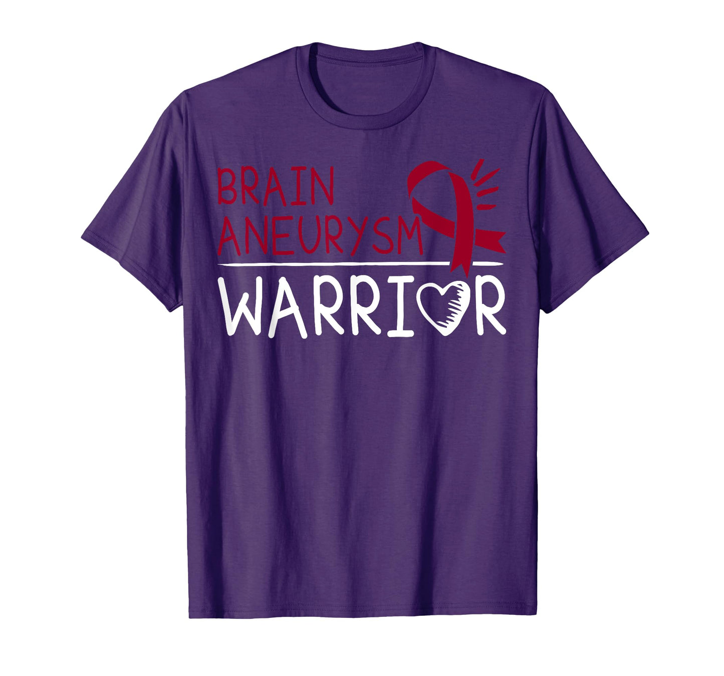Brain Aneurysm Gift - Burgundy Awareness Ribbon T-Shirt