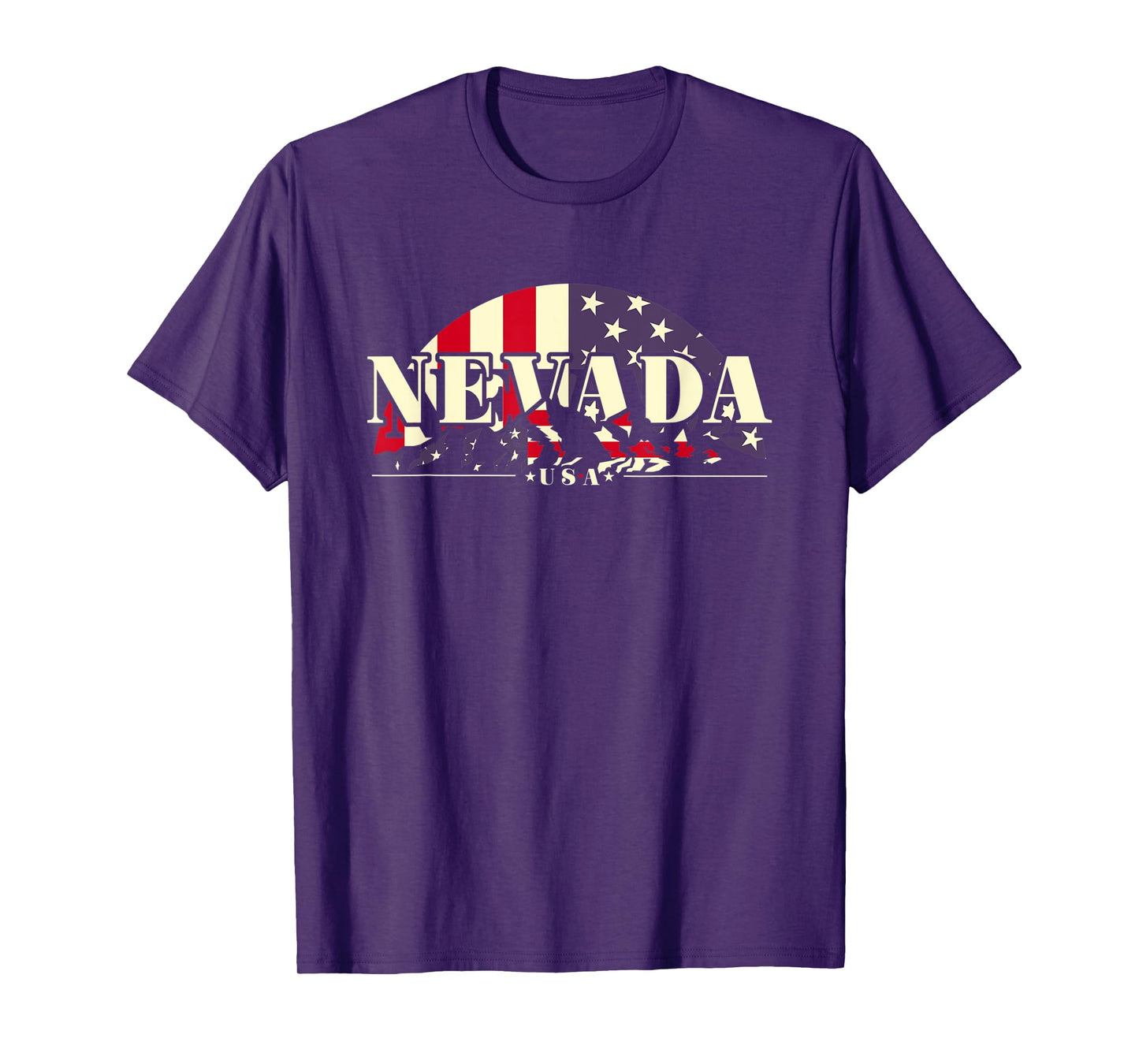American State Nevada, Vintage Mountain Nature Hiking T-Shirt