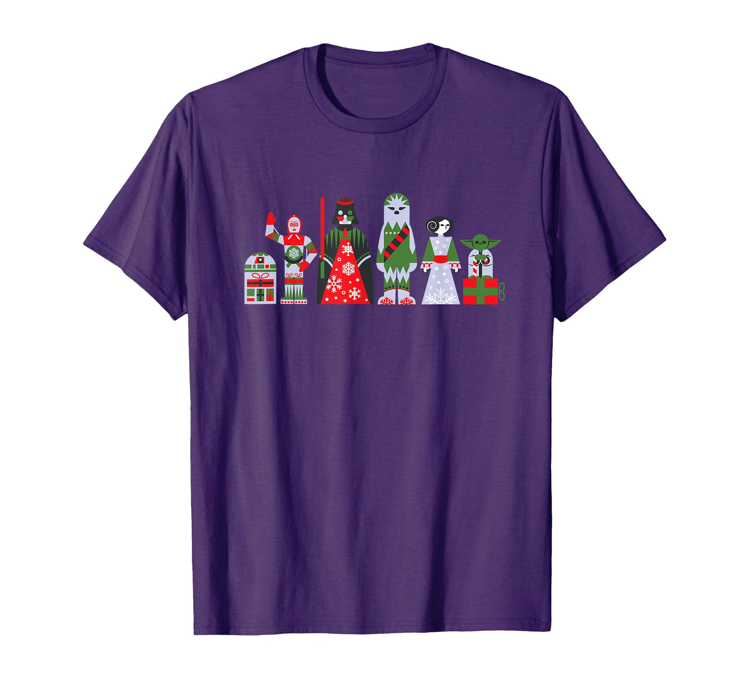 Star Wars Holiday Galactically Festive Christmas Pattern T-Shirt