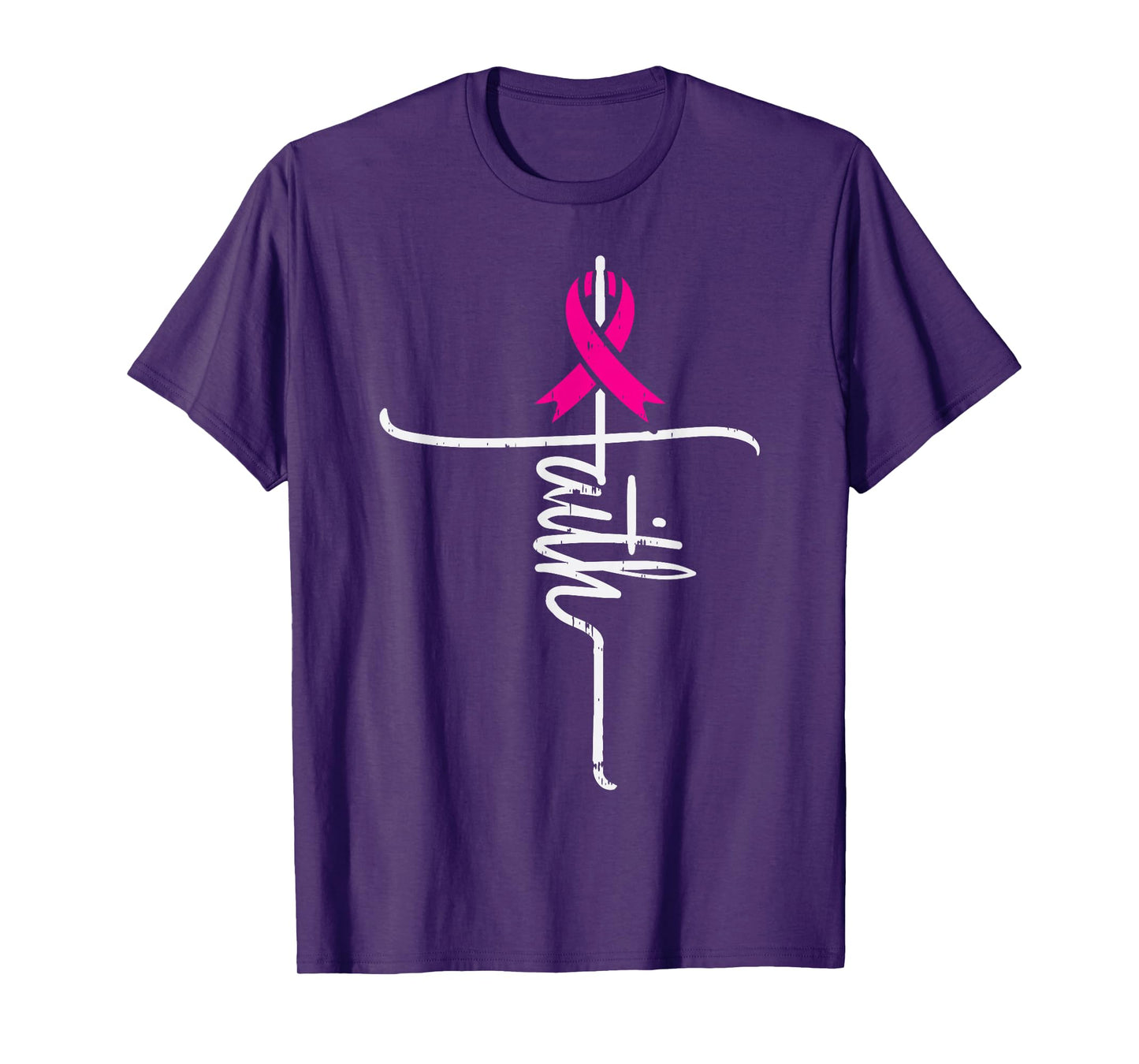 Faith Pink Ribbon Breast Cancer Awareness Fight Support Gift T-Shirt