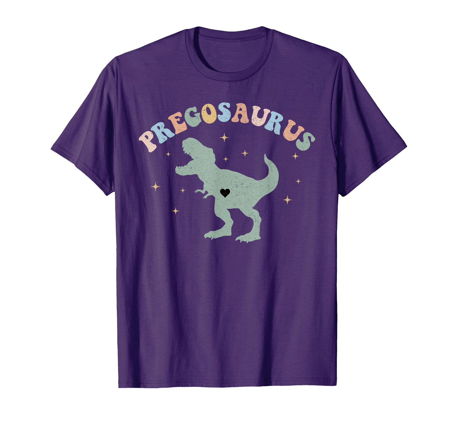 Retro Pregosaurus Pregnant Dinosaur Pregnancy Announcement T-Shirt