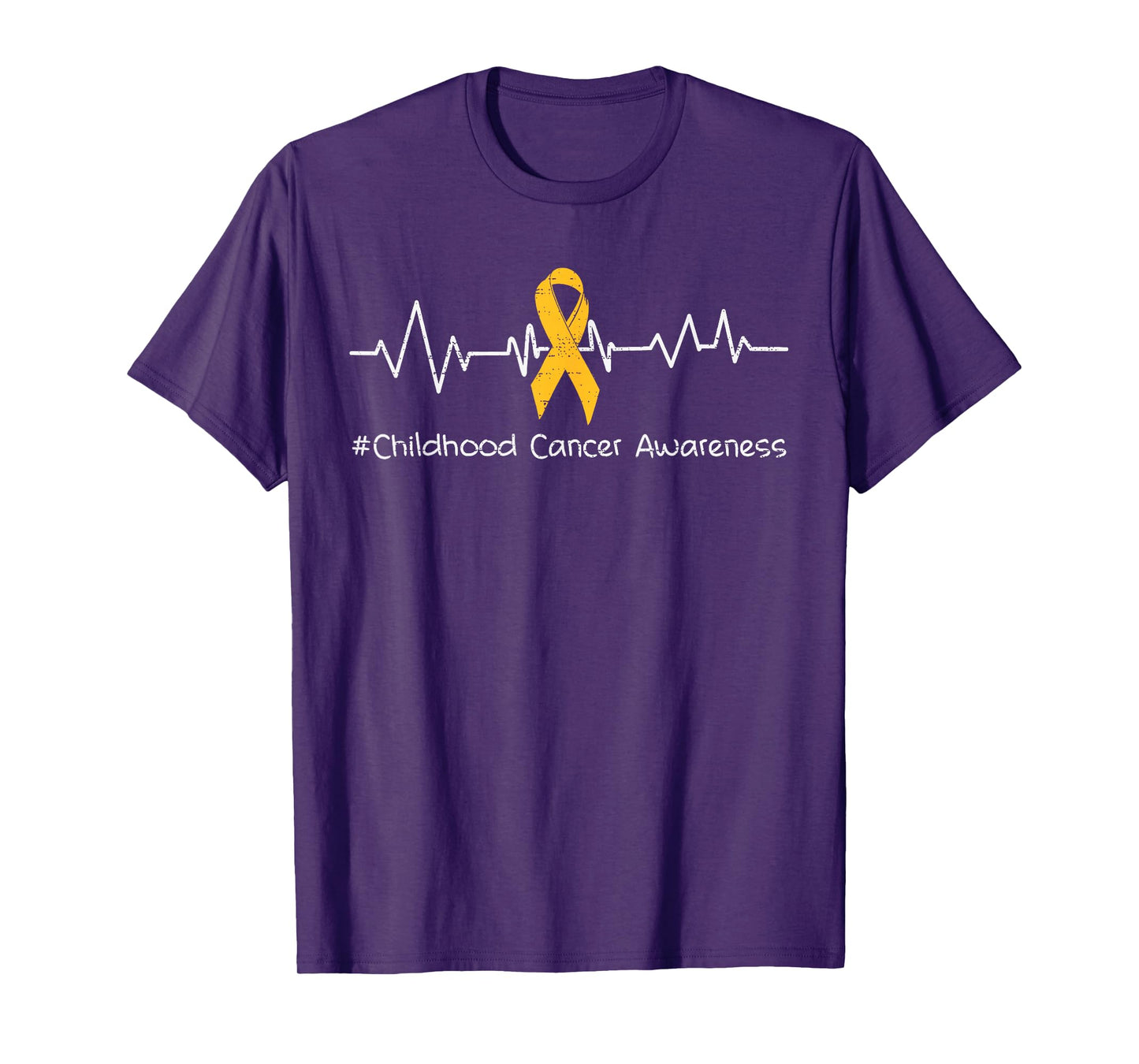 Childhood Cancer Awareness Gold Heartbeat Ribbon Support T-Shirt