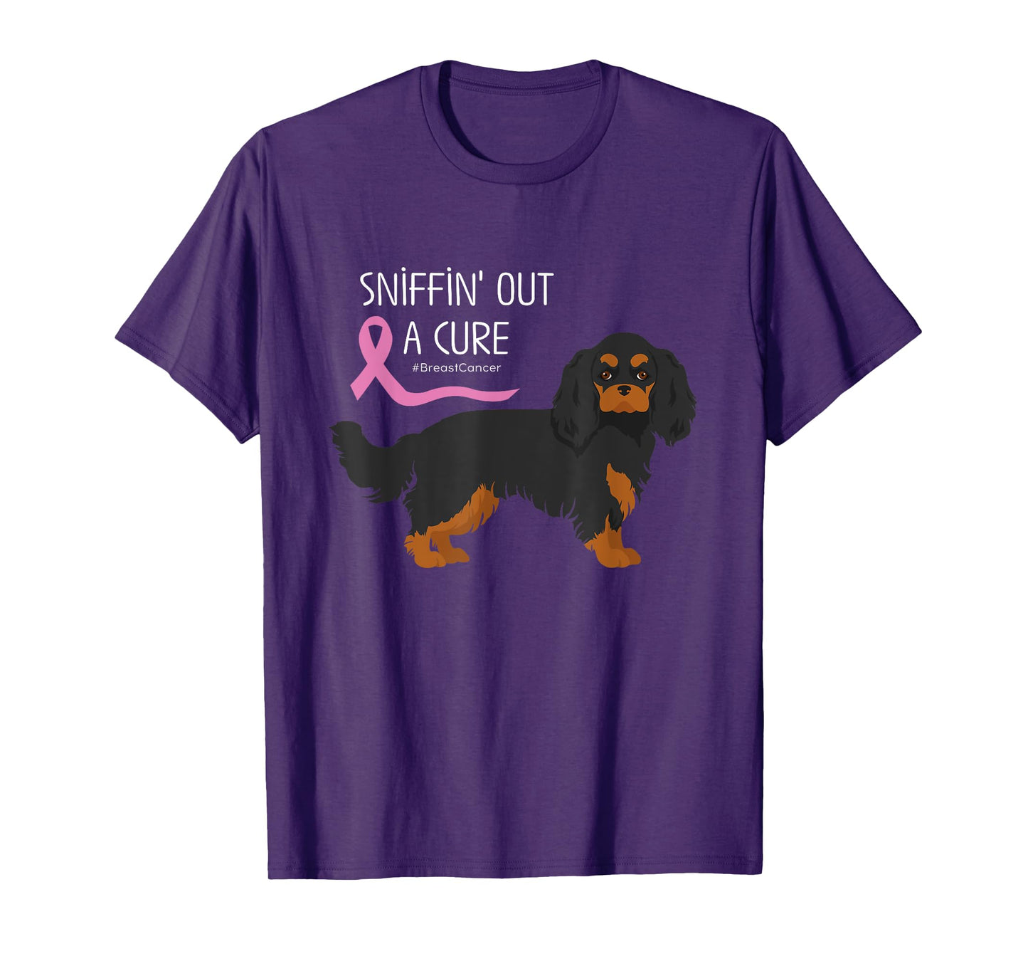 Cavalier King Charles Spaniel Lover Breast Cancer Awareness T-Shirt