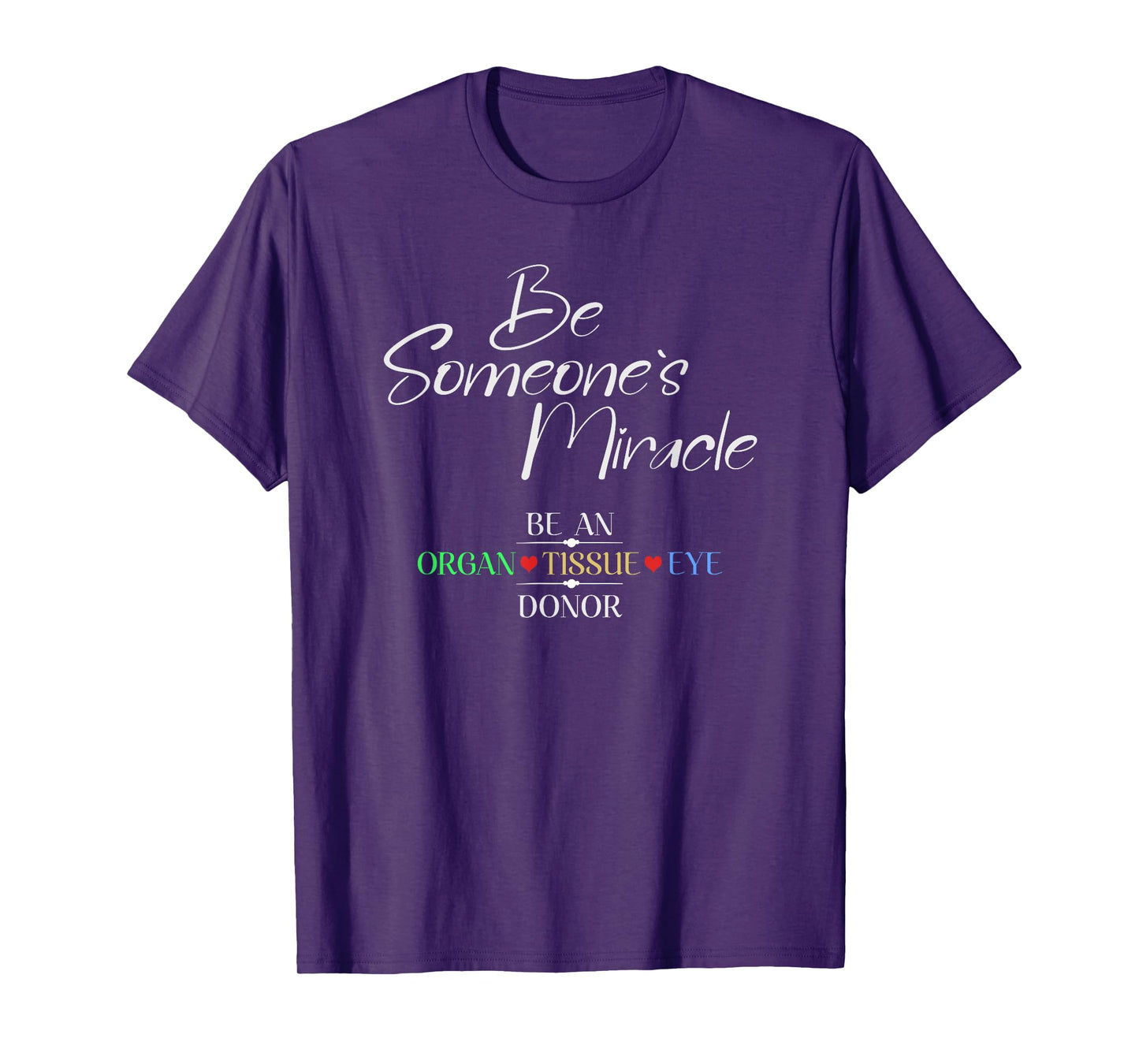 KNS Transplant Gear Be Someone's Miracle Organ Donation Awareness T-Shirt - Unisex Adults - Black - Small - Short Sleeve - Classic Fit - Crew Neck