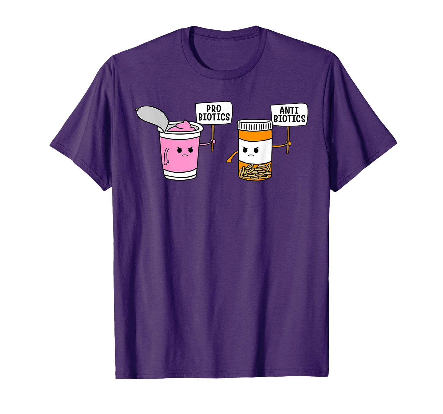 Probiotics Antibiotic Fun Medical Cartoon Pun Shirts T-Shirt