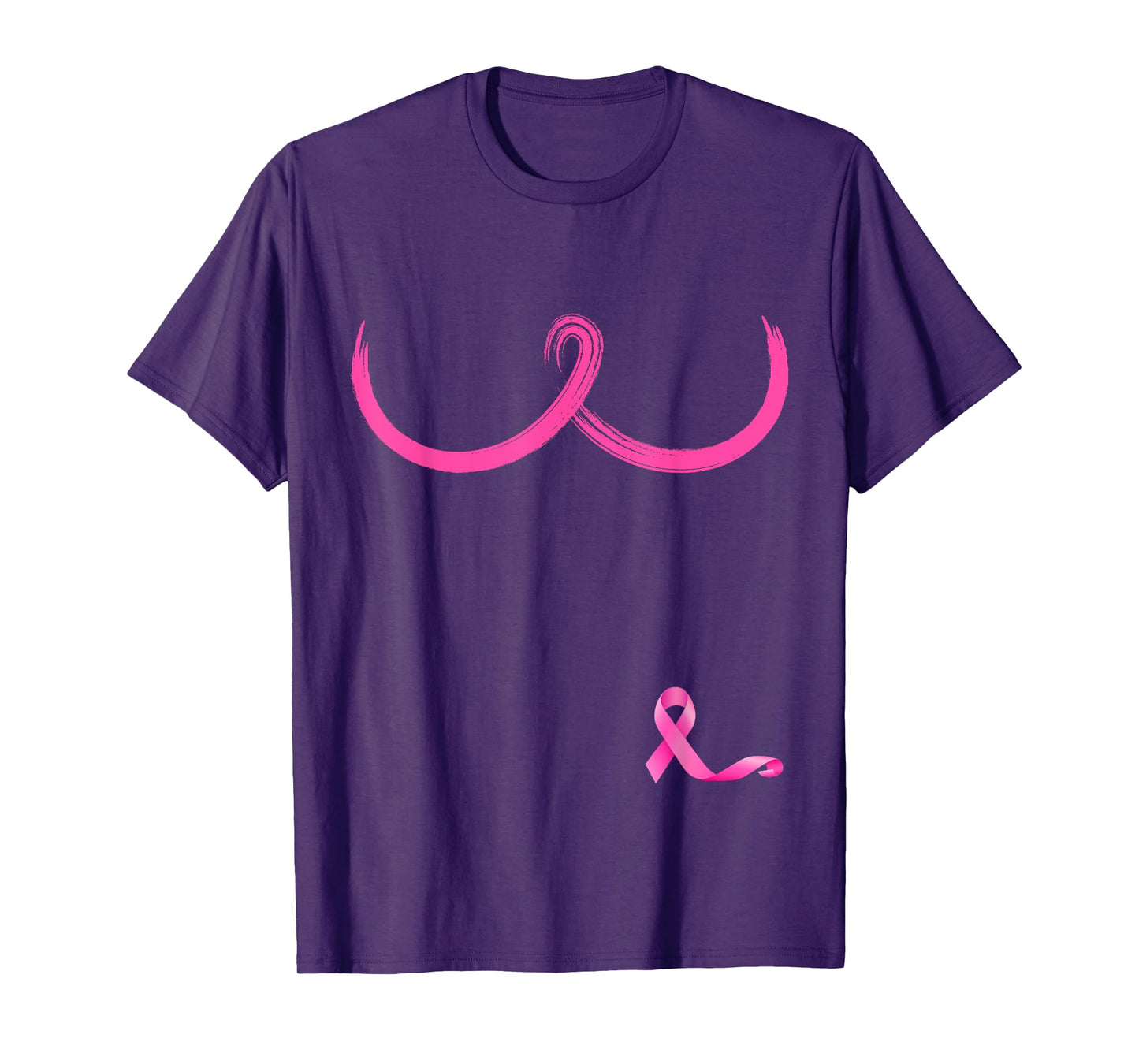 Pink Ribbon Boobs Support Women Breast Cancer Awareness T-Shirt