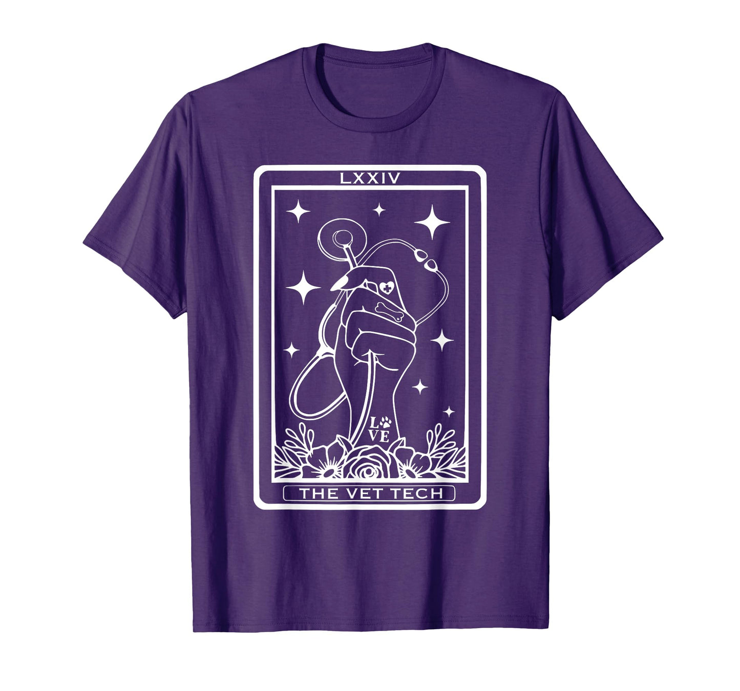 Vet Tech Tarot Card Veterinarian Celestial Witchcraft Goth T-Shirt