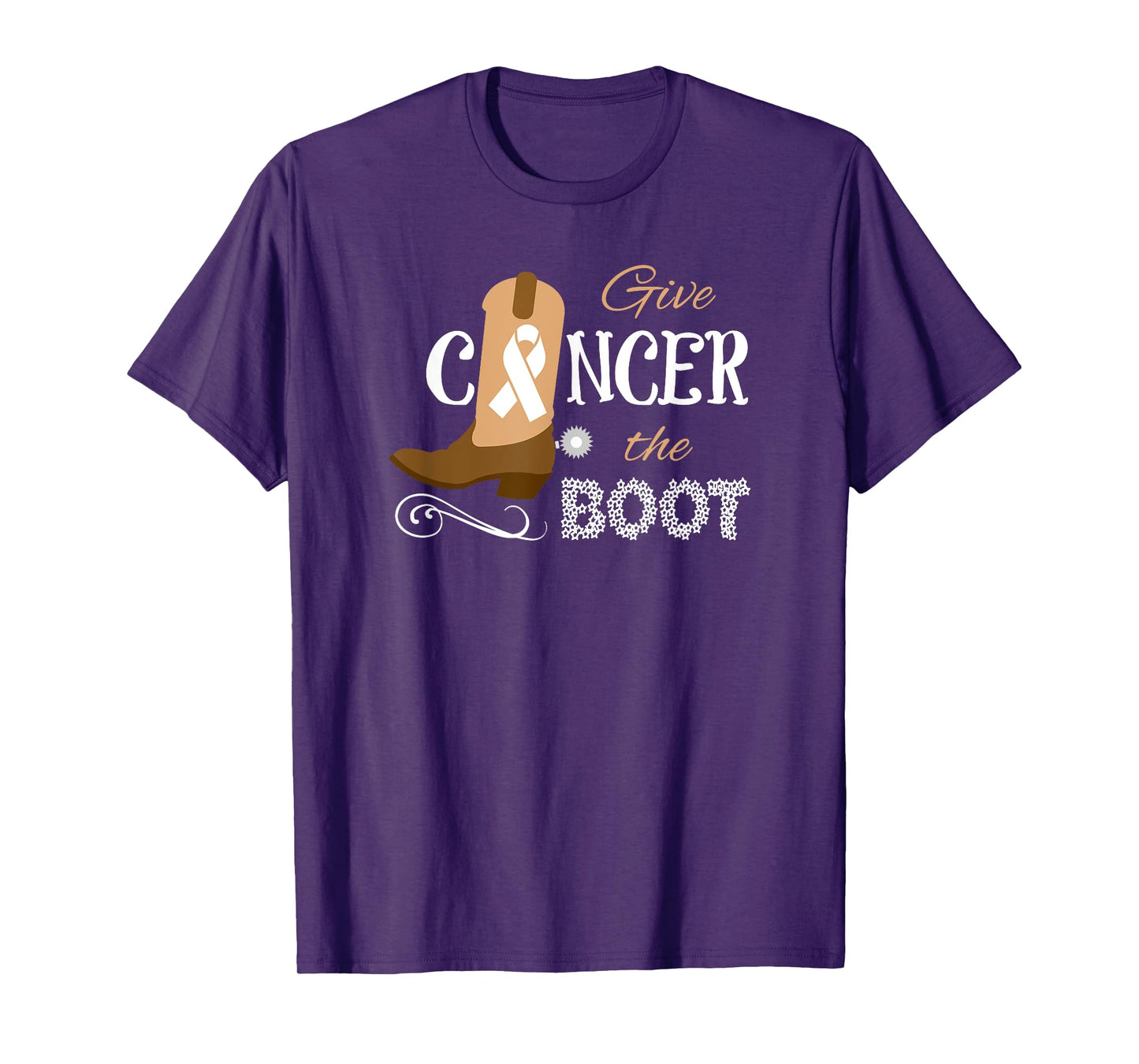 Give Cancer the Boot T-Shirt Kick Ribbon Pun T-Shirt