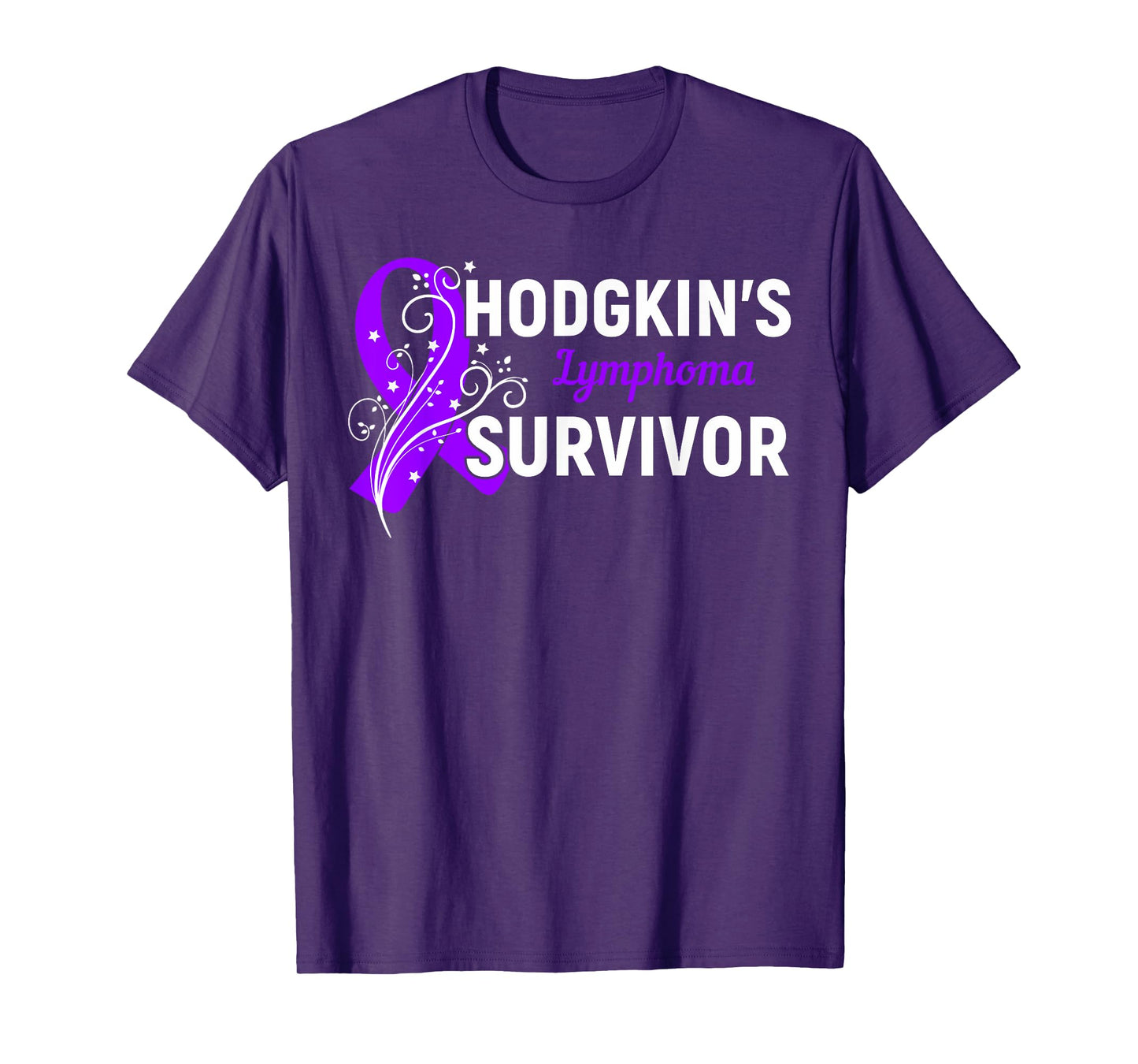 Hodgkin's Lymphoma Survivor Awareness Purple Ribbon Gift T-Shirt