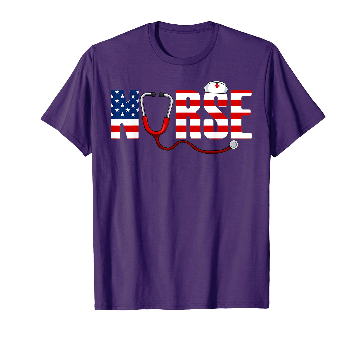 Nurse 4th Of July Cool Stethoscope Patriotic American Flag T-Shirt for Women Kids Men