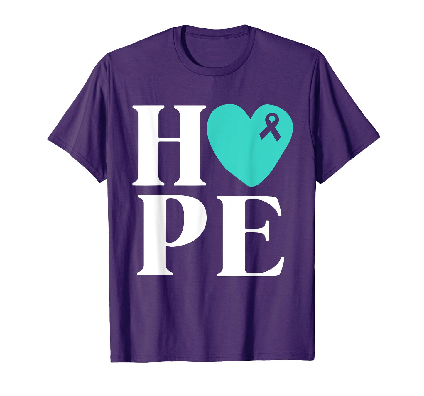 Ovarian Cancer Awareness Shirts Teal Ribbon Shirt Hope T-Shirt