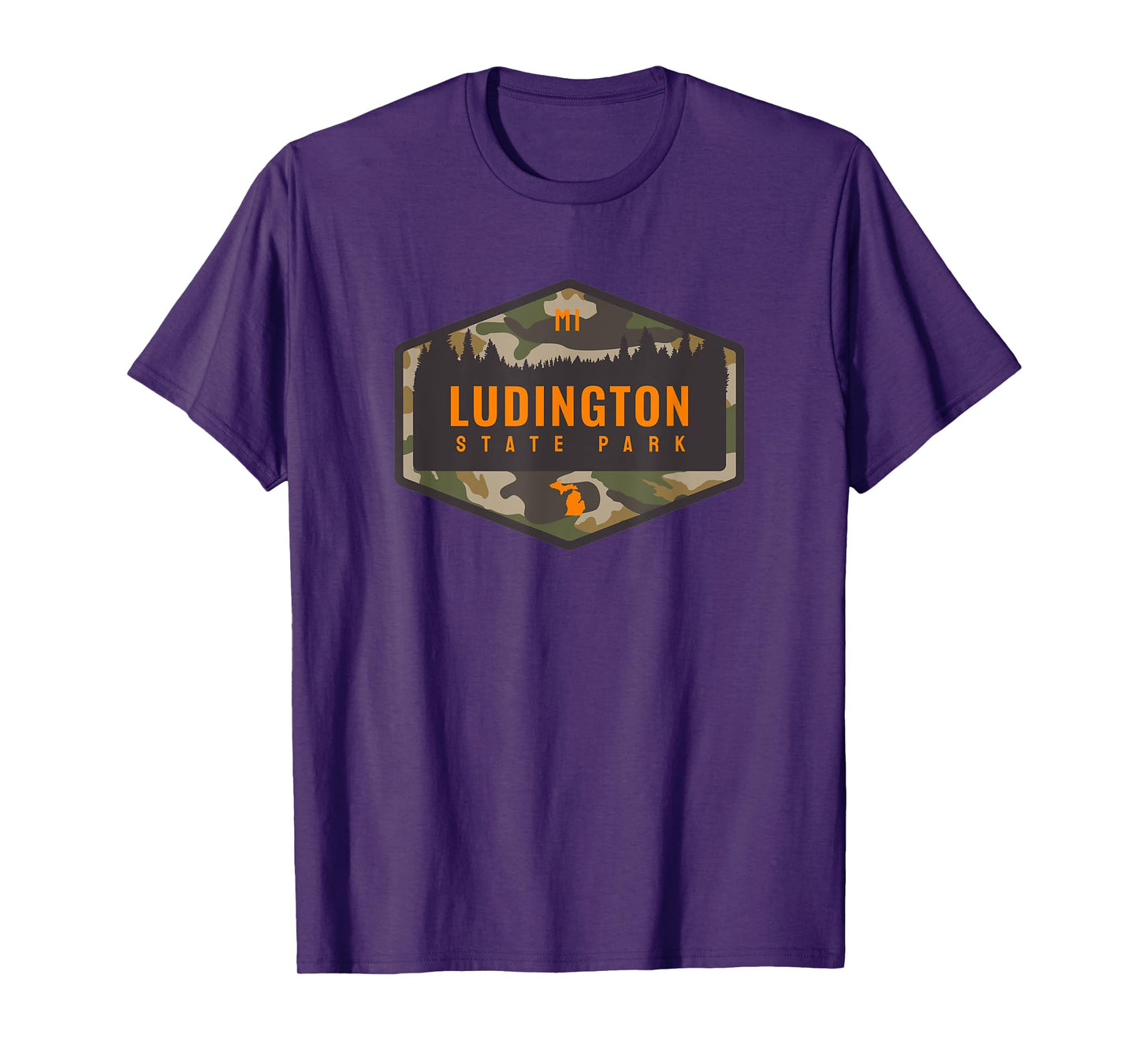Ludington State Park Michigan MI Camouflage Vacation T-Shirt