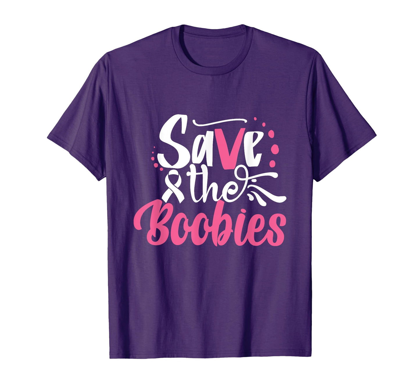 Save The Boobies Breast Cancer Awareness Ribbon T-Shirt
