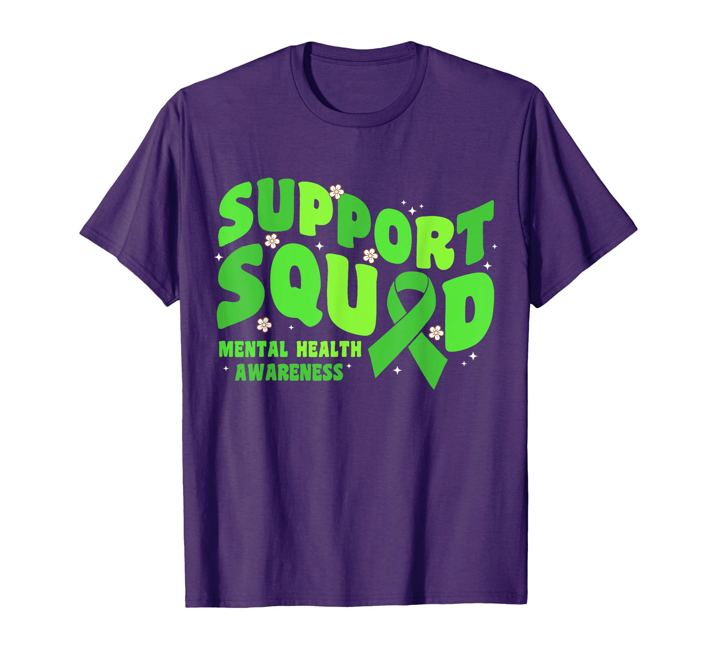 Support Squad Mental Health Awareness Matters Green Ribbon T-Shirt