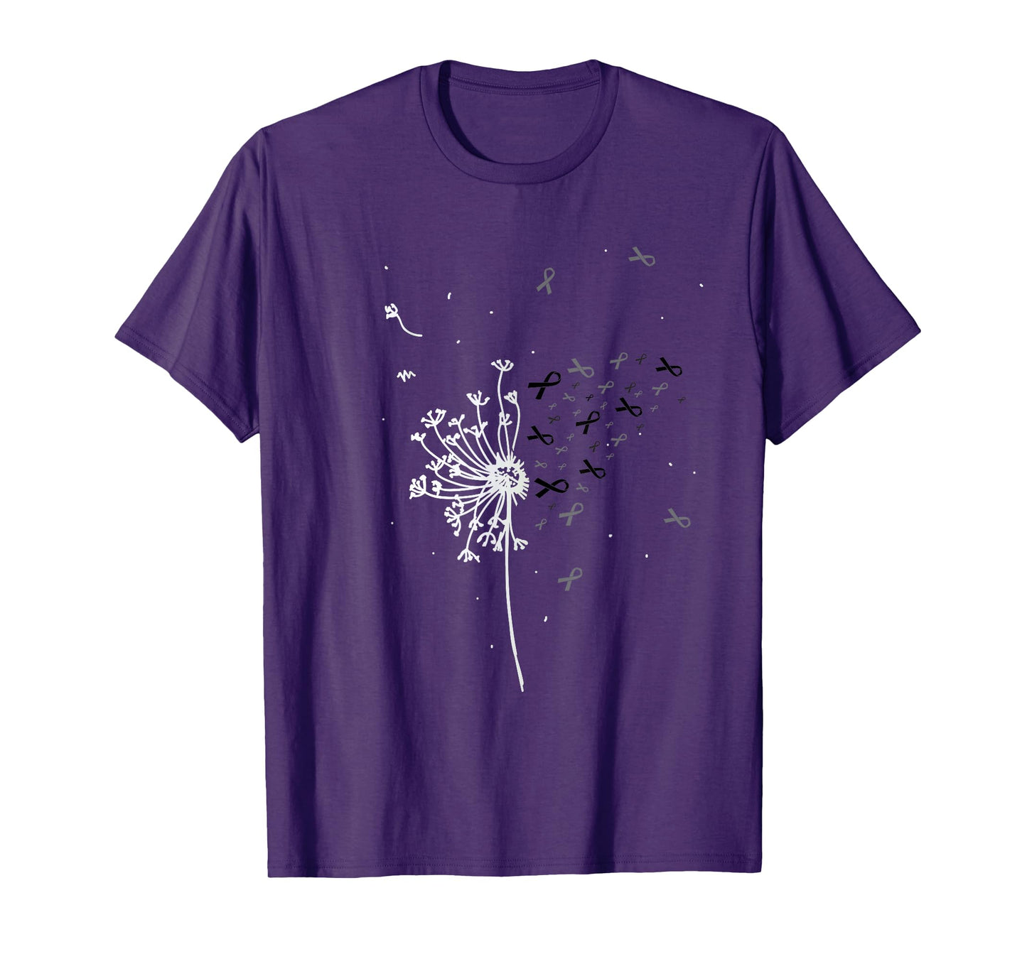 Dandelion Black Ribbon Skin Cancer Melanoma Awareness Gifts T-Shirt