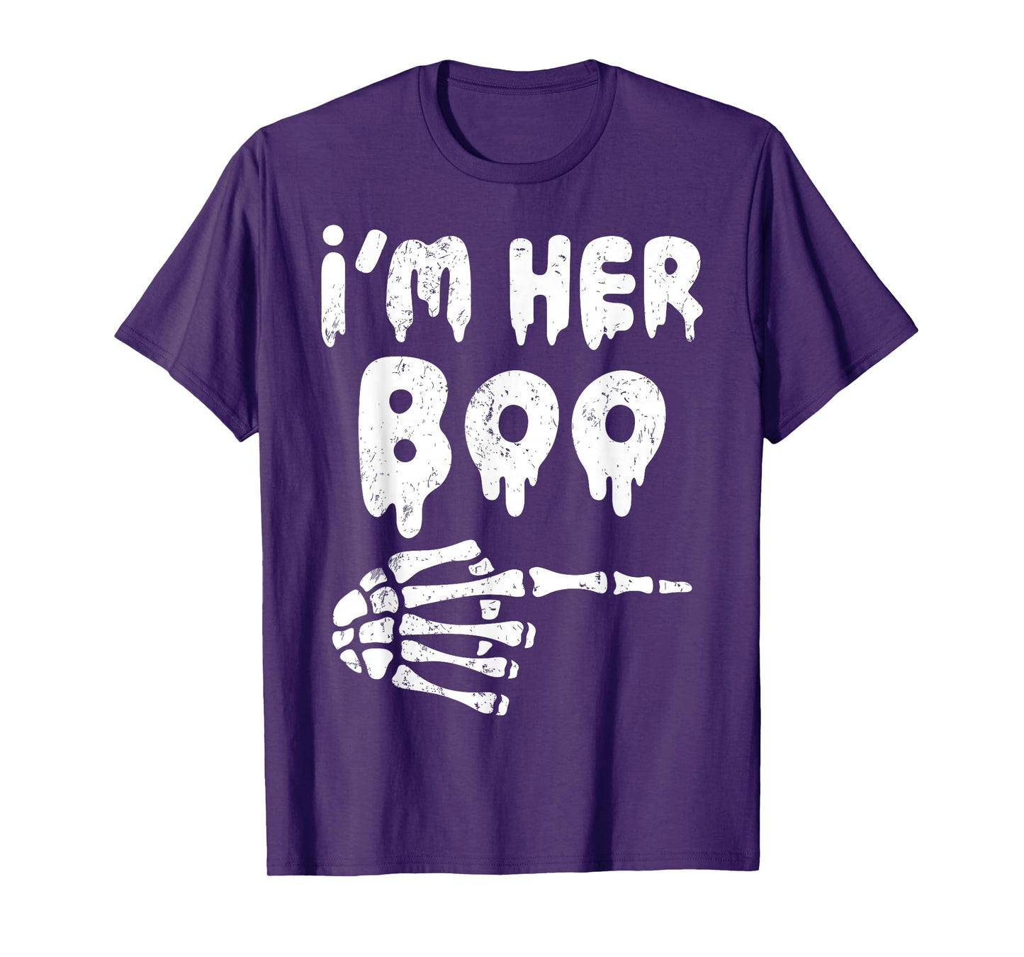 I’m Her Boo I’m His Ghoul Halloween Couple Matching Skeleton T-Shirt
