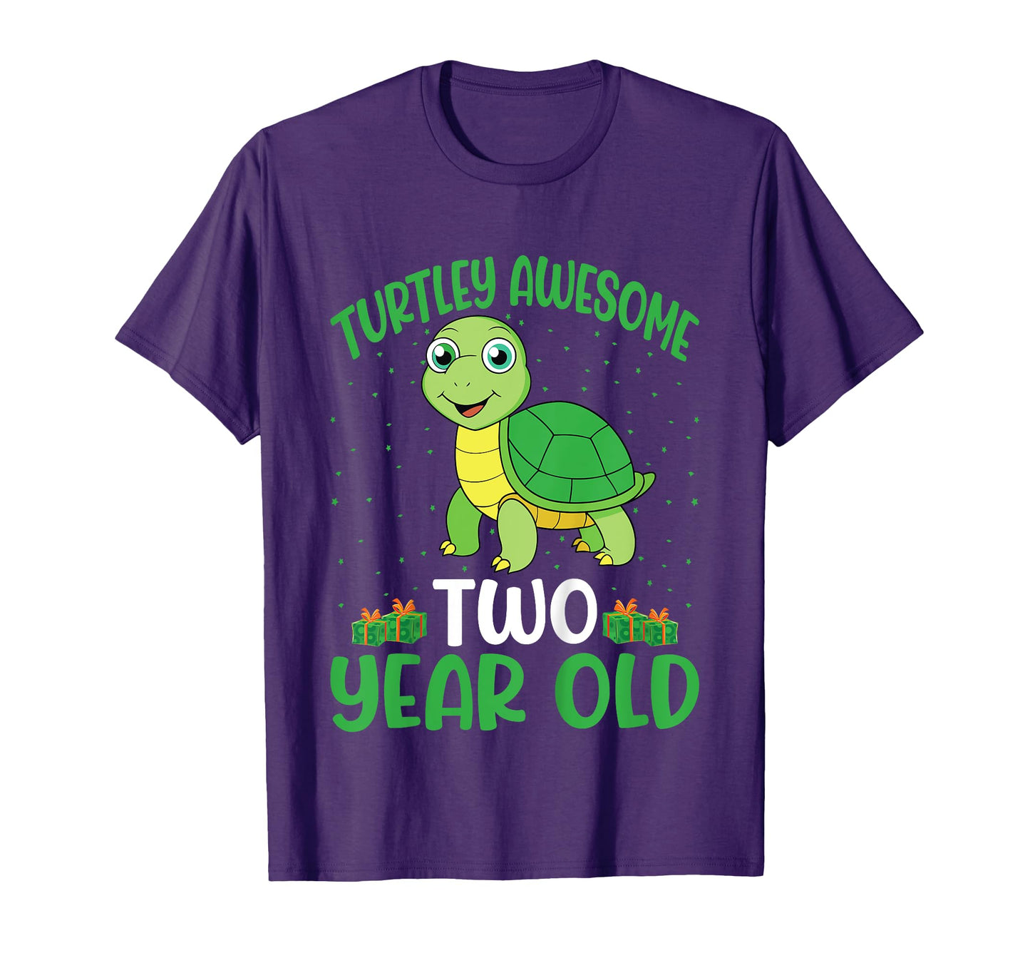 Kids Turtley Awesome Two Year Old Cute Turtle 2nd Birthday Kids T-Shirt