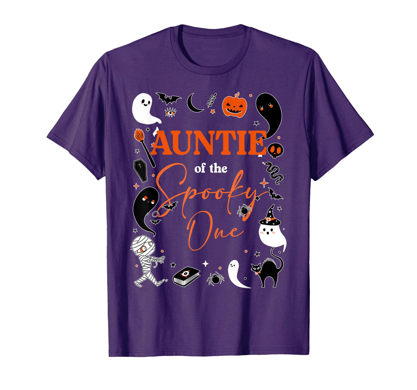 Auntie of The Spooky One Girl First Birthday Pink Halloween T-Shirt