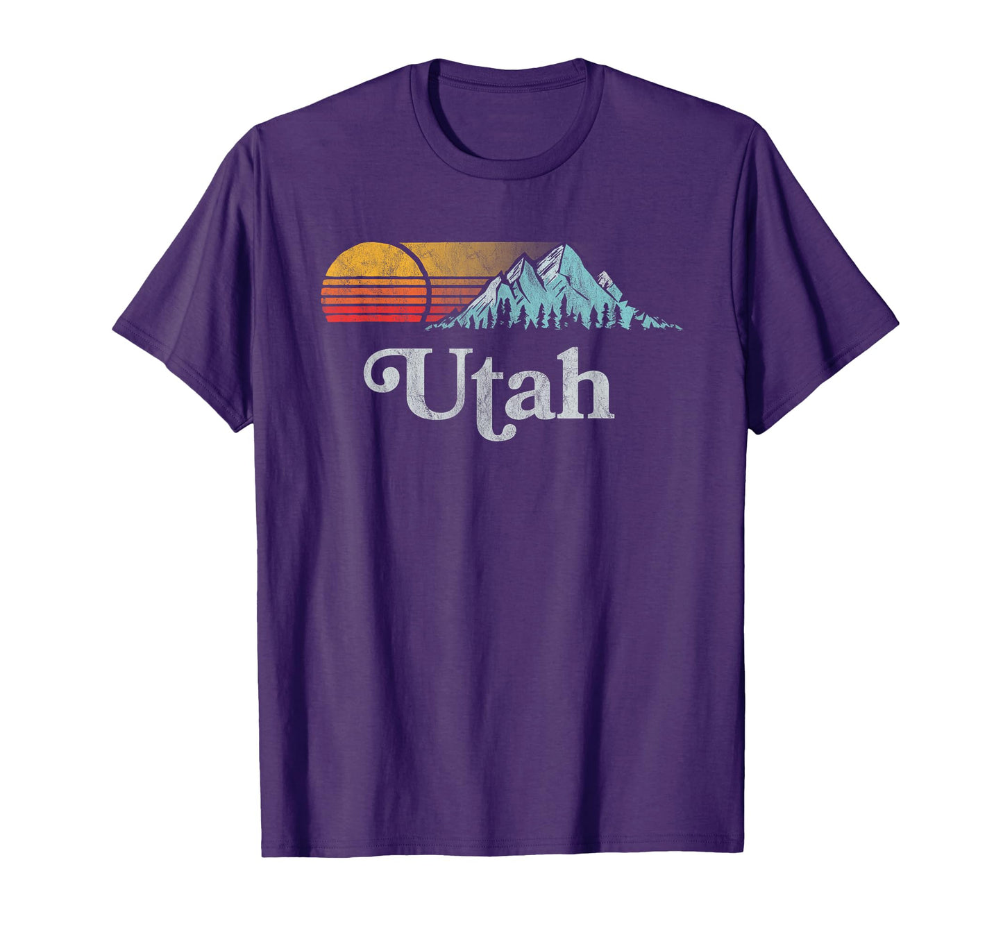 Utah Vintage Mountain Sunset Eighties Retro Graphic T-Shirt