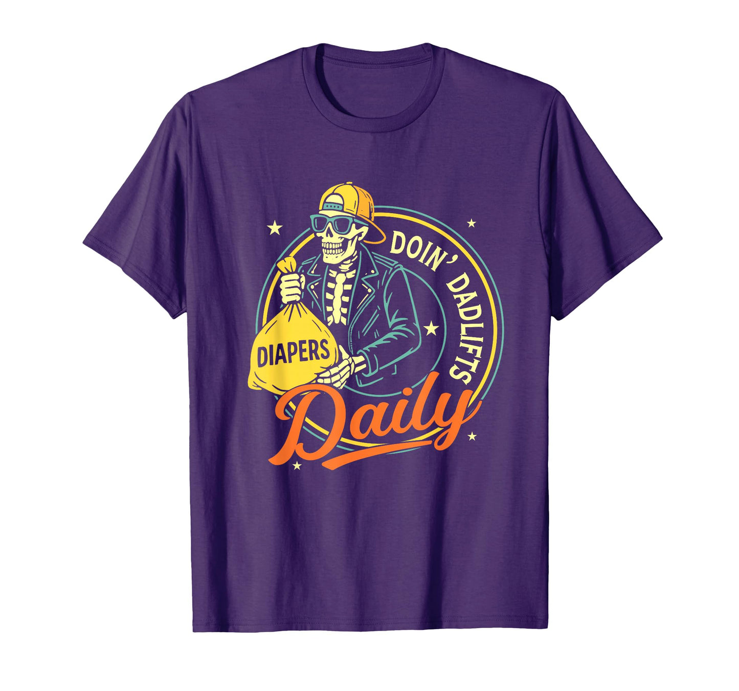 New Dad Doin' Dadlifts Daily Funny Fathers Day Skeleton Gym T-Shirt