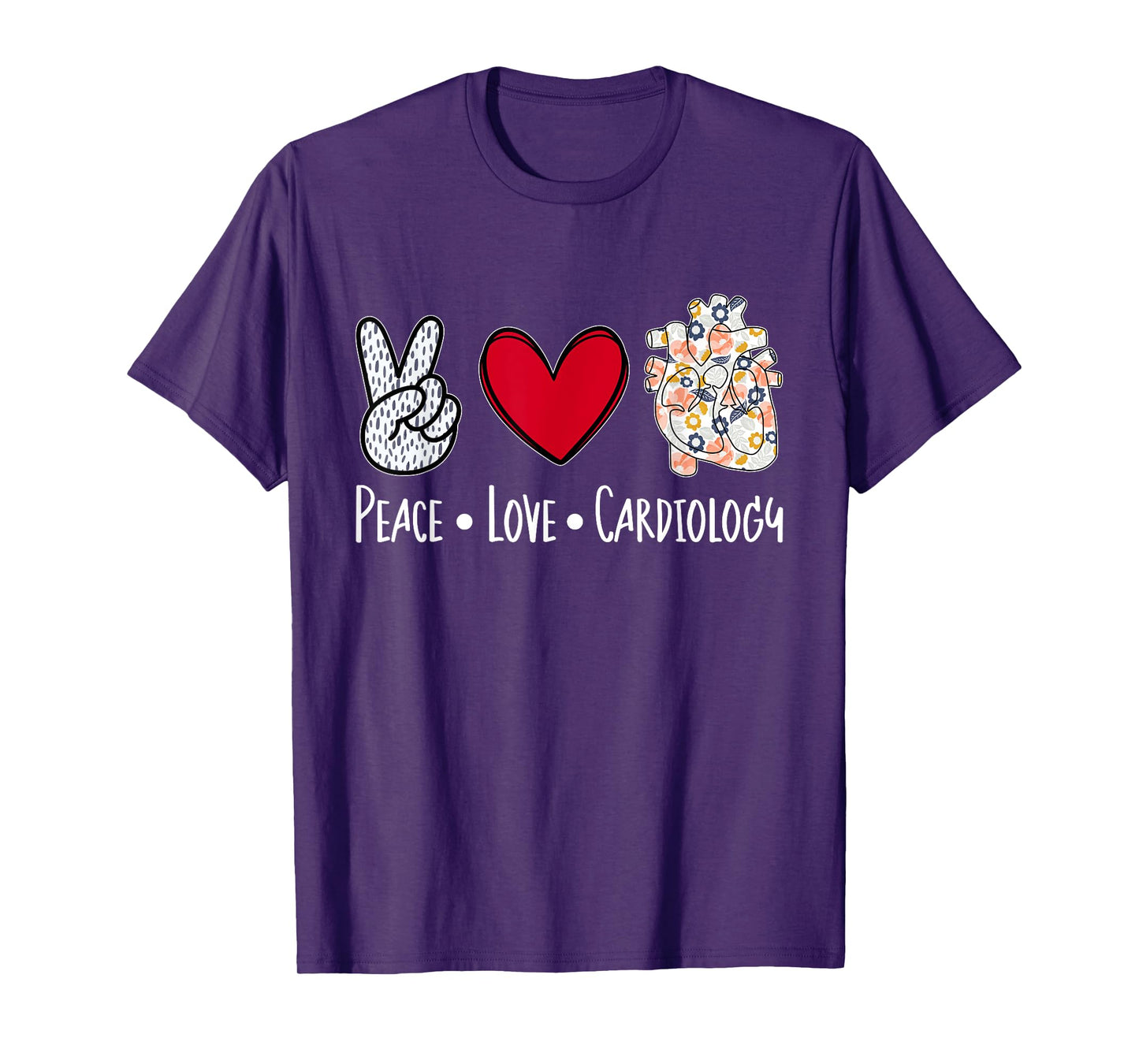 Peace Love Cardiology Cardiac Nurse Cardiologist T-Shirt